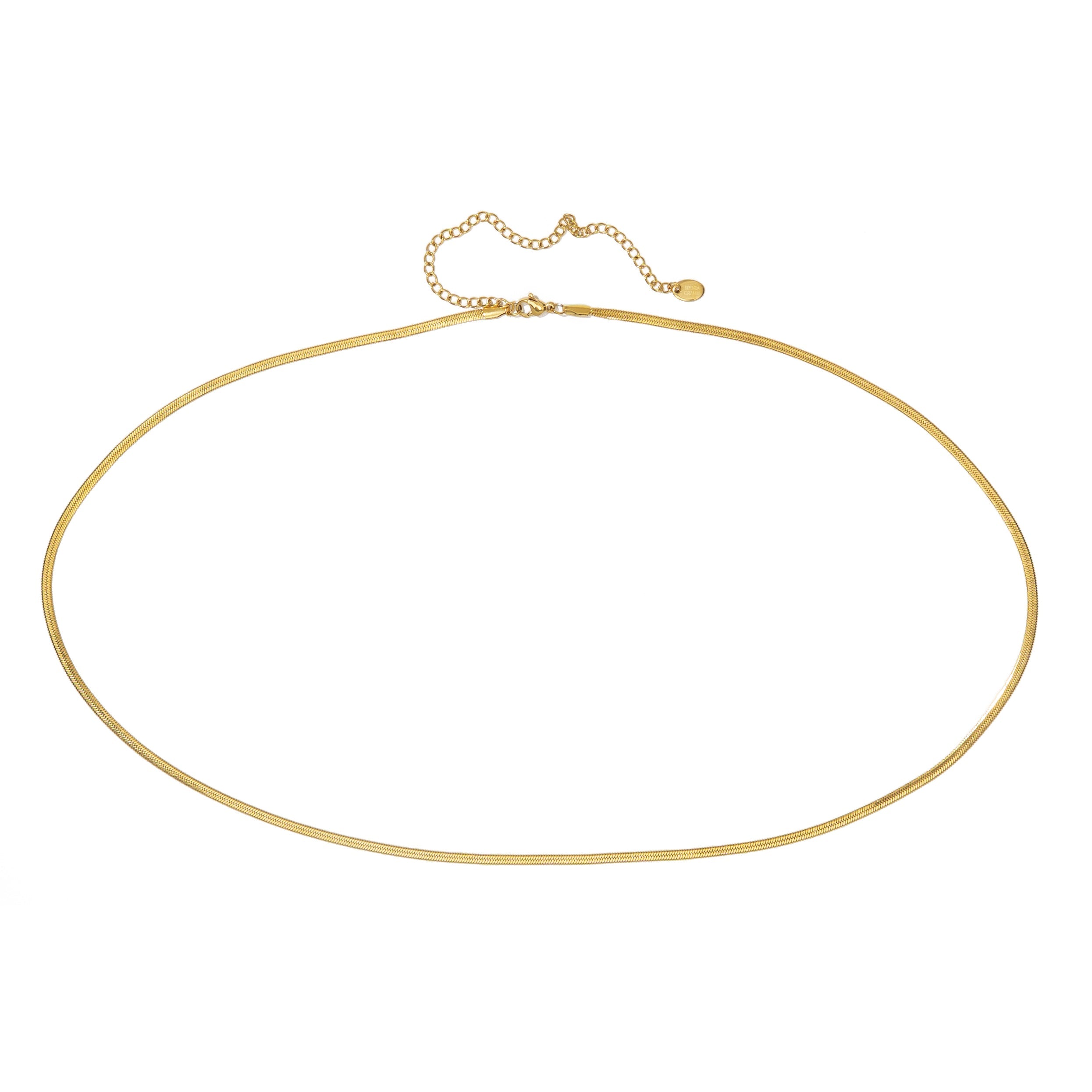 18K Gold Herringbone Belly Chain