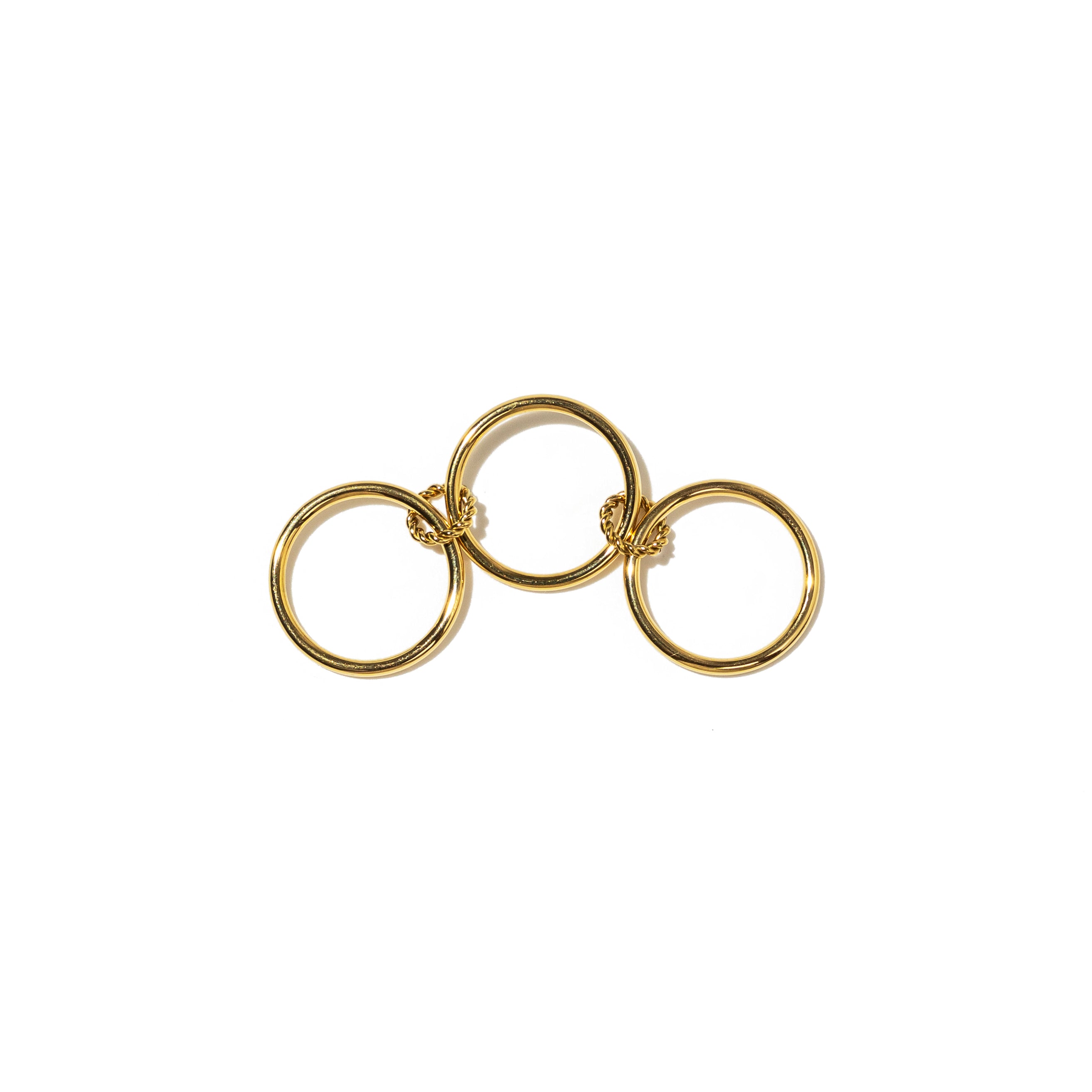 Waterproof Gold Triple Stacked Ring