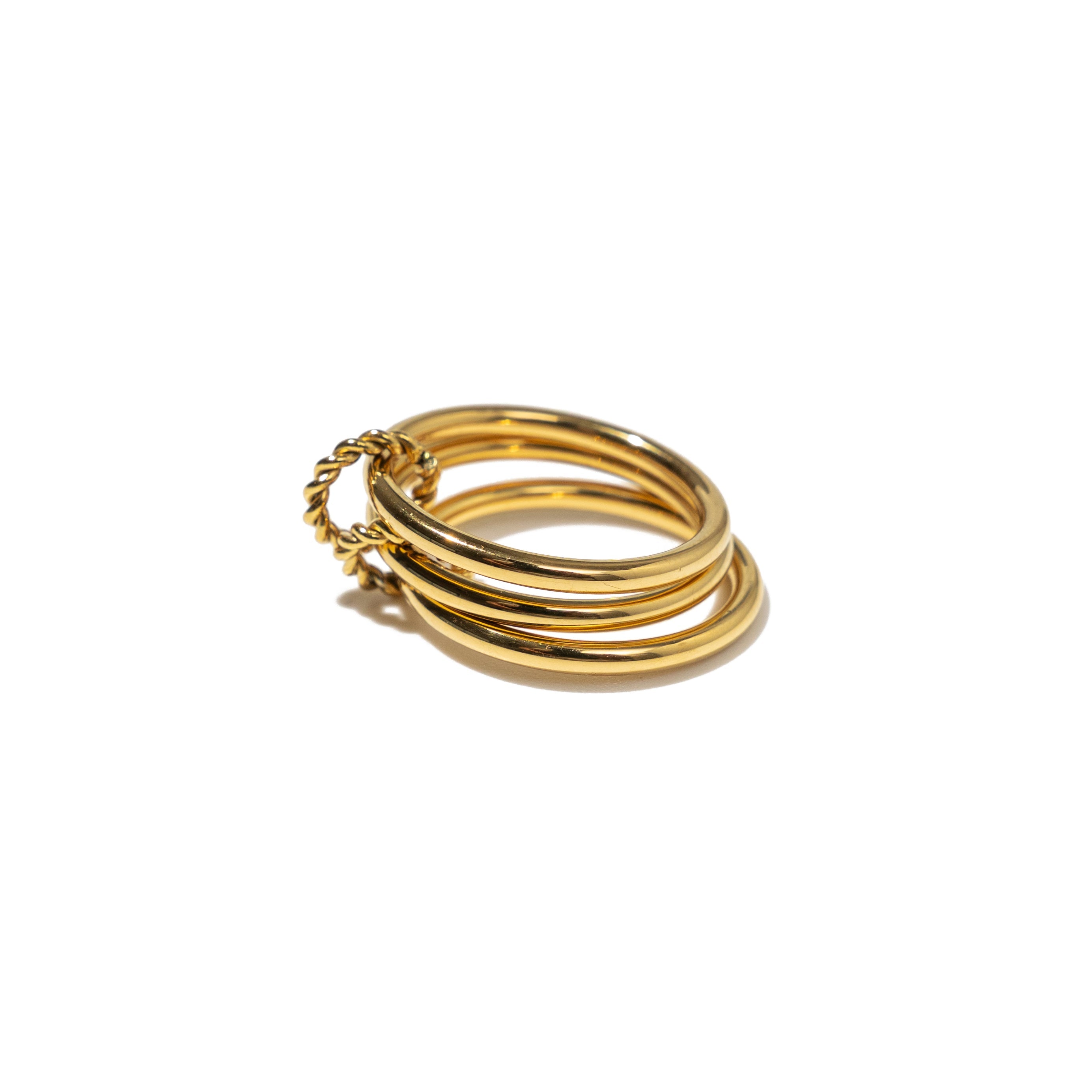 Waterproof Gold Triple Stacked Ring