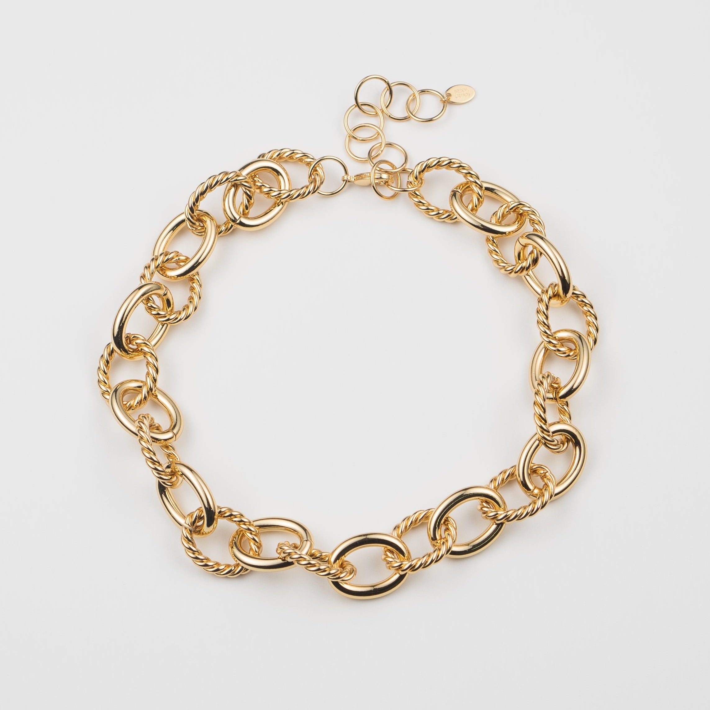 18 Gold Twisted Chain Link Statement Necklace