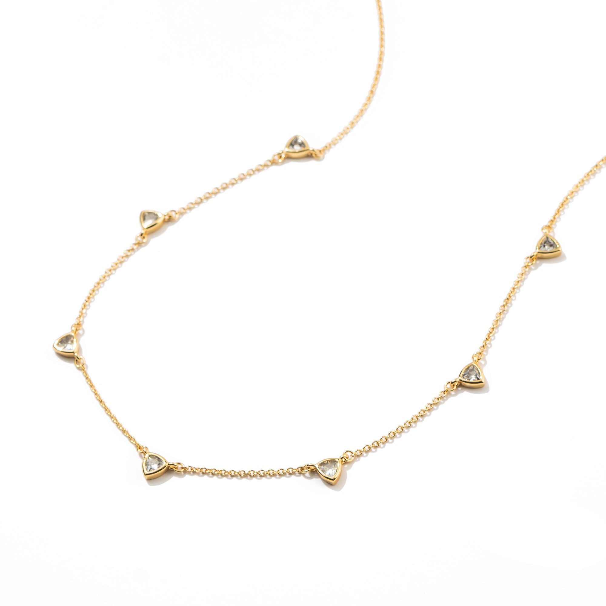 18K Gold Triangle Drop Necklace