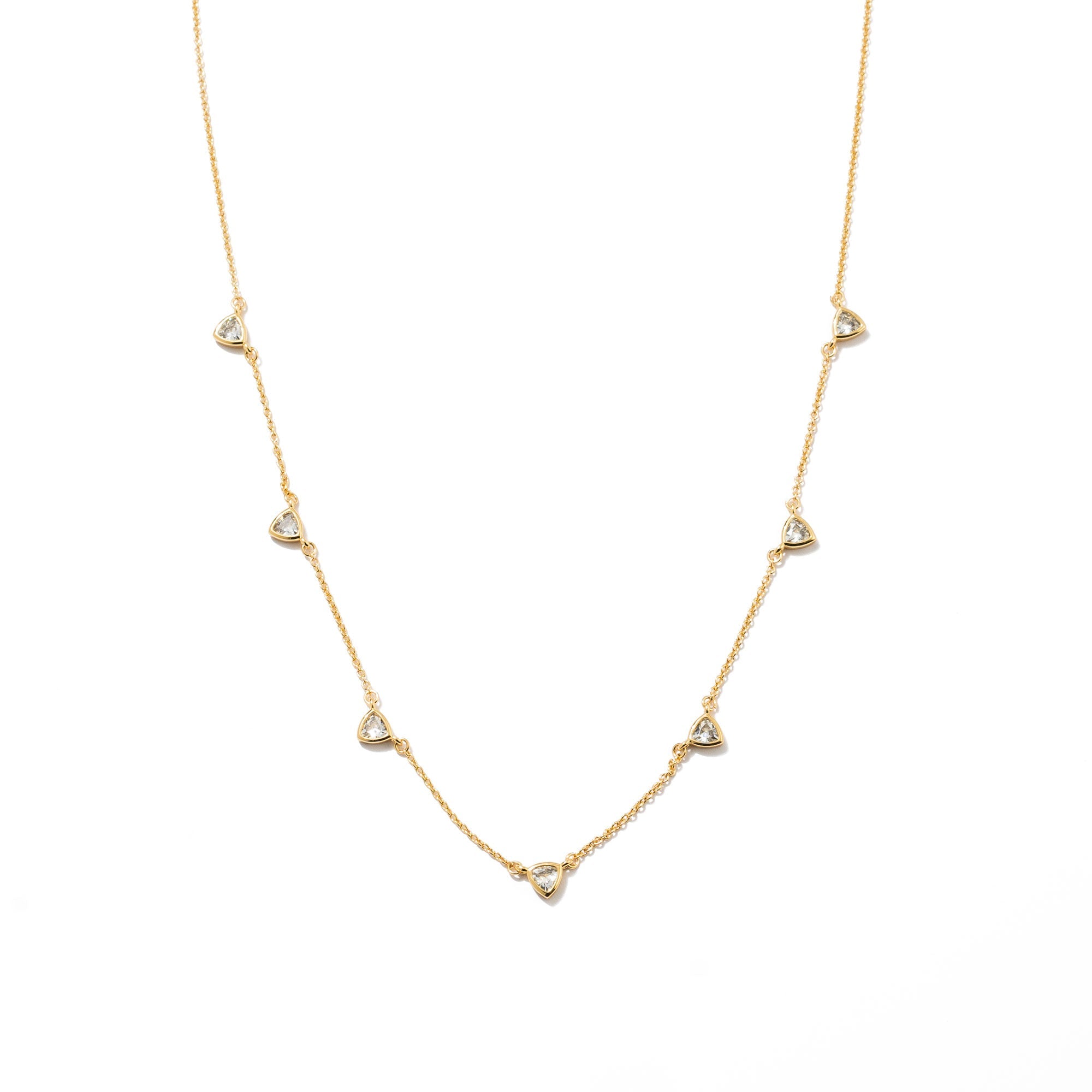 18K Gold Triangle Drop Necklace