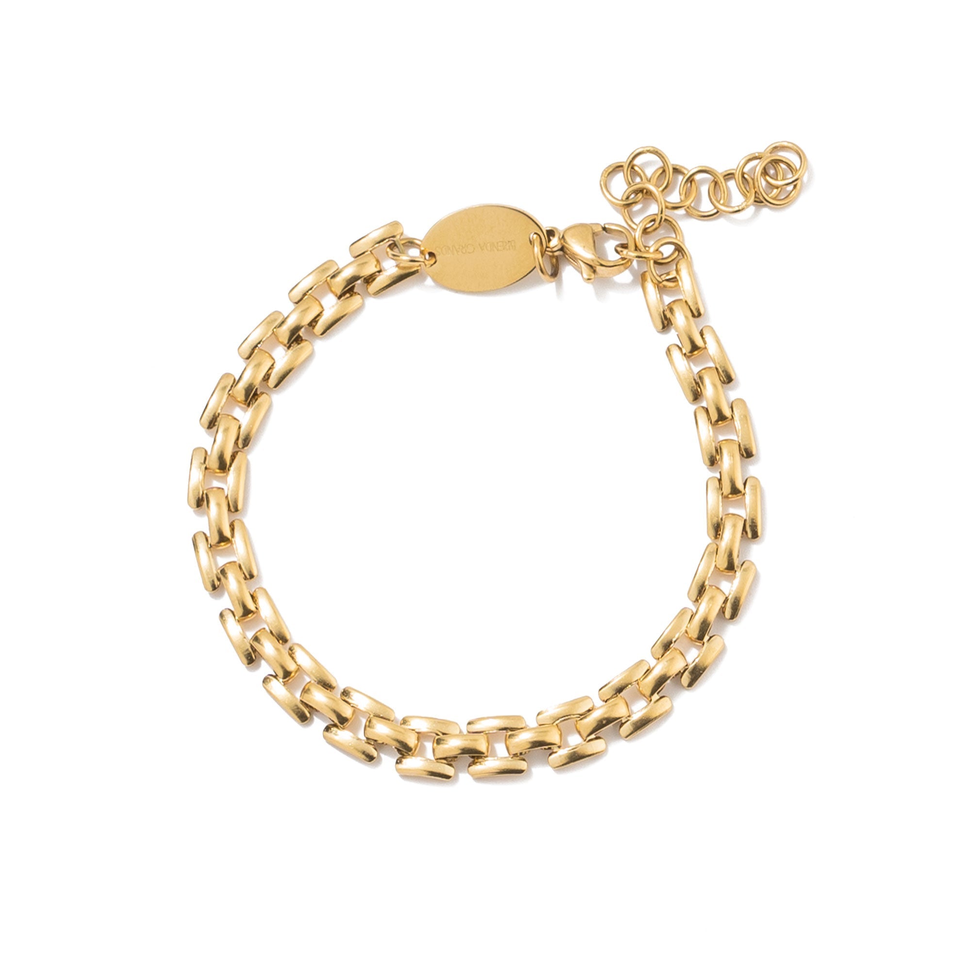 Waterproof Gold Squared Chain Bracelet