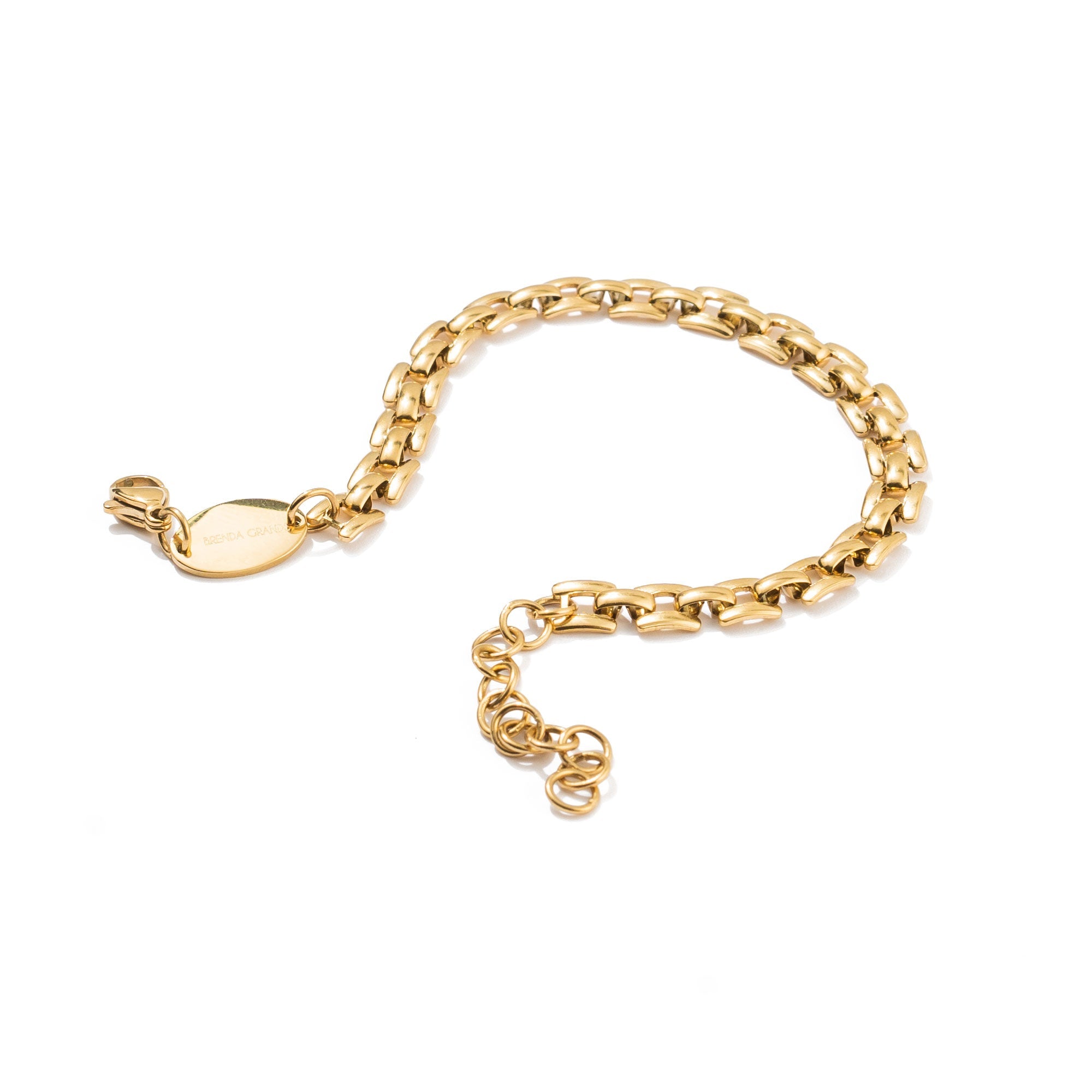 Waterproof Gold Squared Chain Bracelet