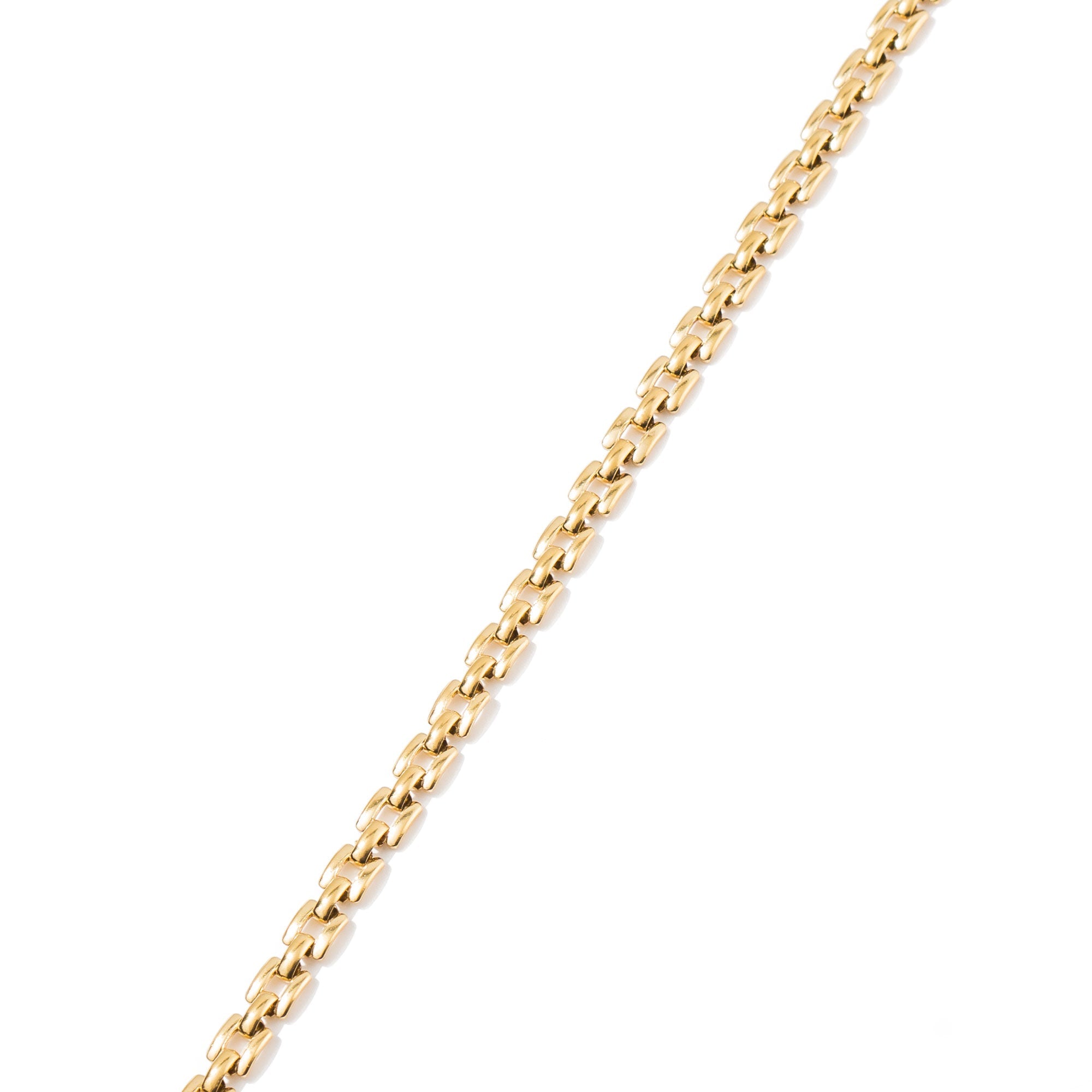 Waterproof Gold Squared Chain Necklace