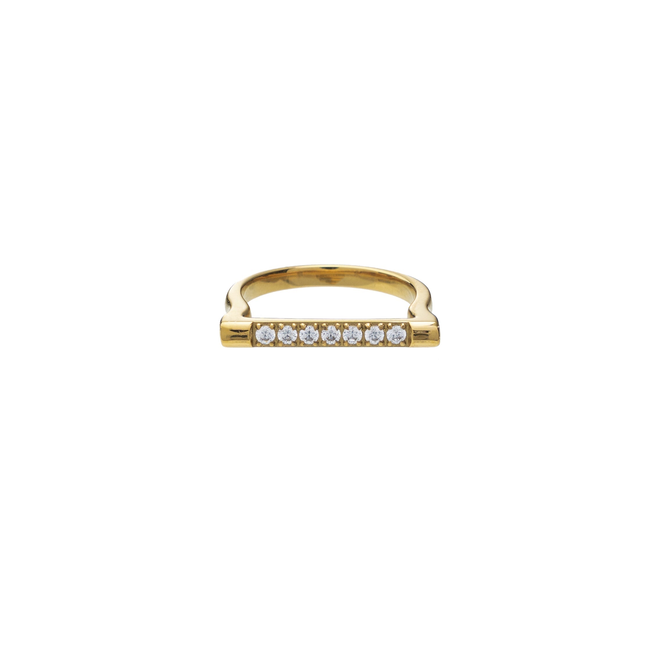 Waterproof Gold Tennis Bar Ring
