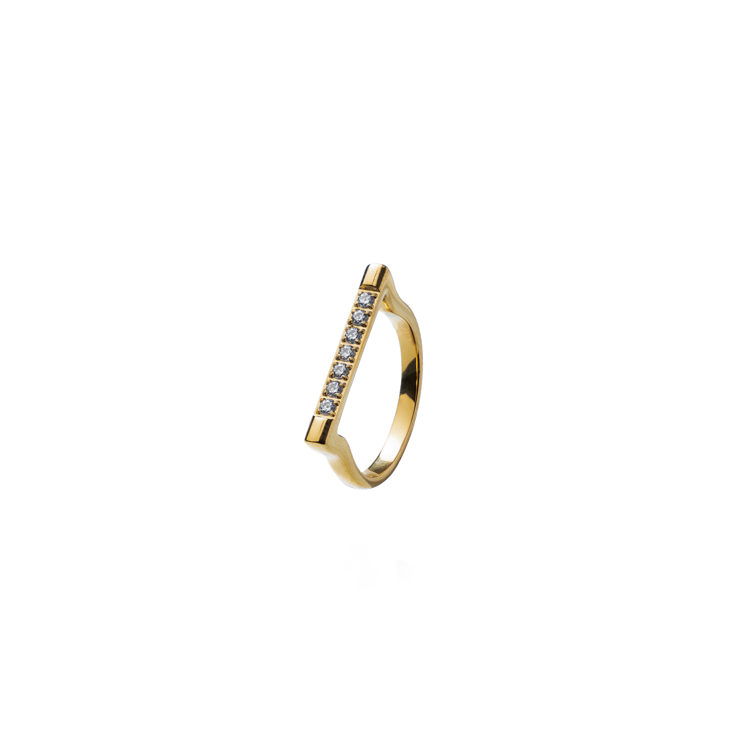 Waterproof Gold Tennis Bar Ring