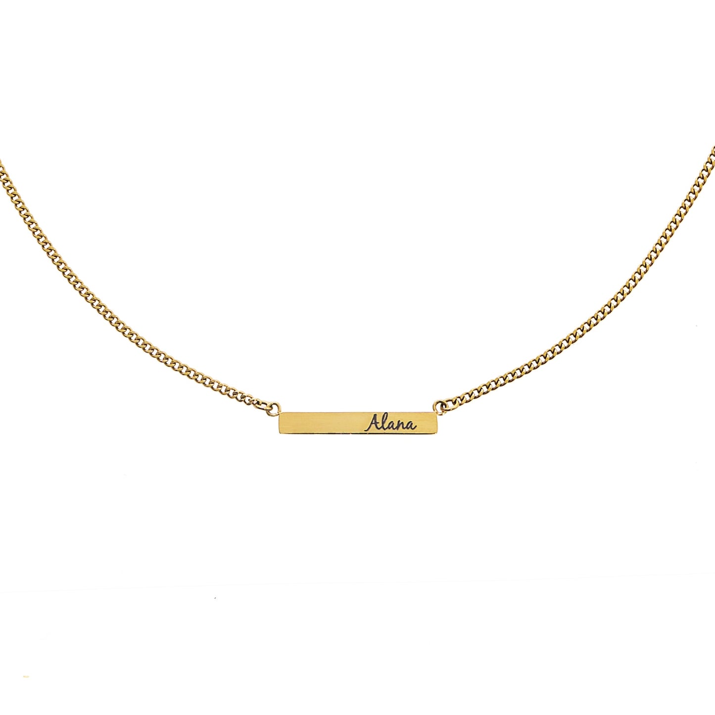 Personalized Bar Necklace Mini, Paperclip Chain