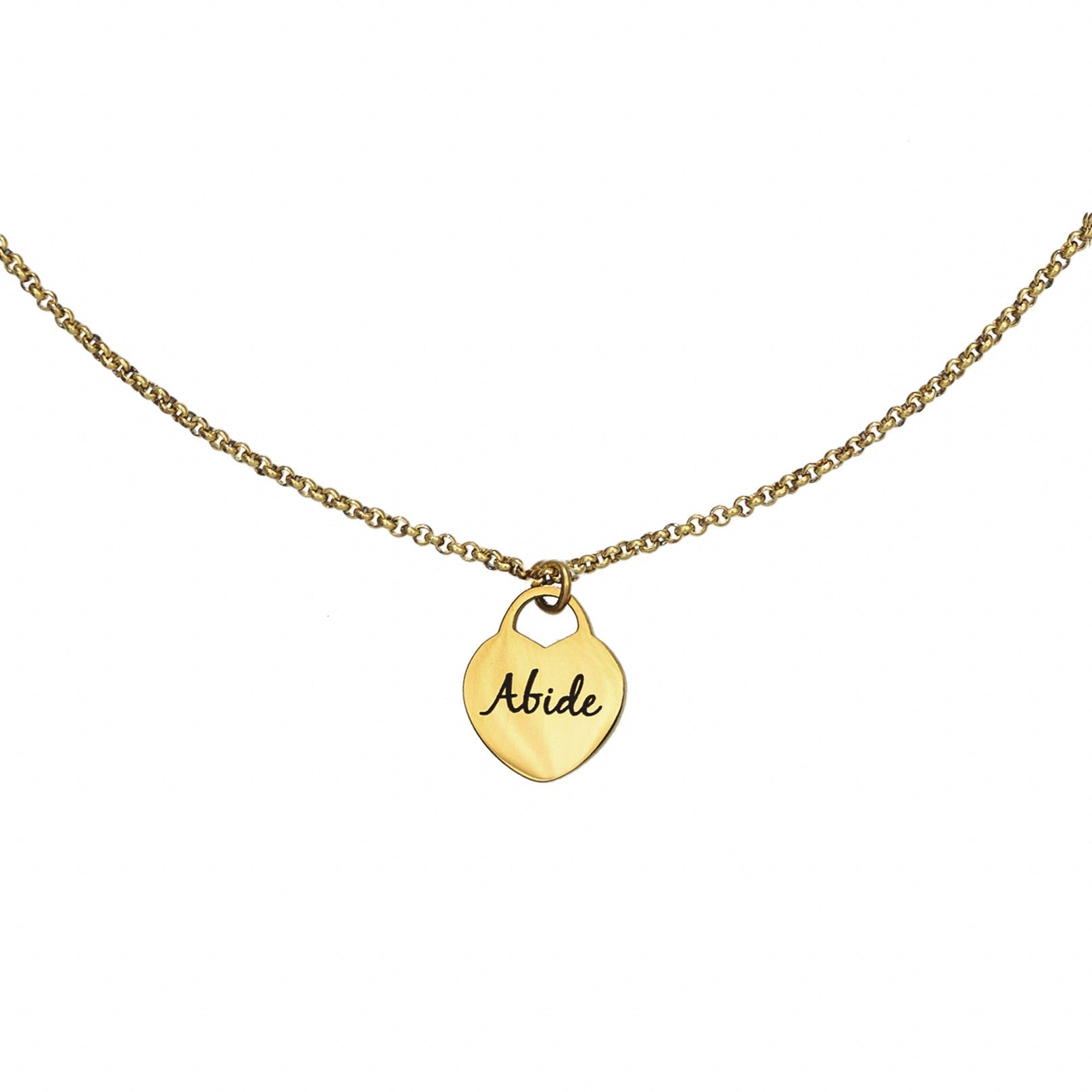 Waterproof Simple Gold Heart Necklace (Get it engraved!)