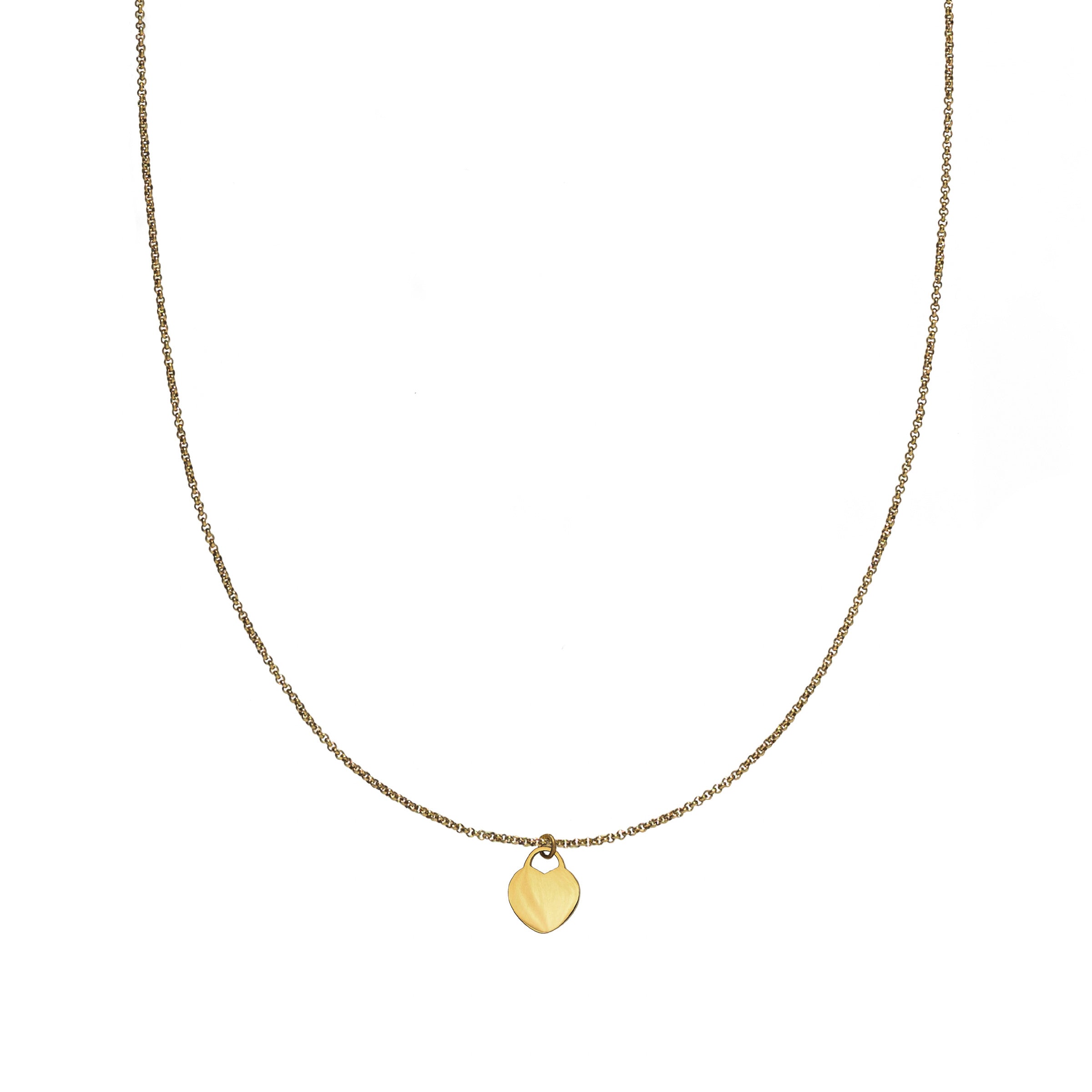 Waterproof Simple Gold Heart Necklace (Get it engraved!)