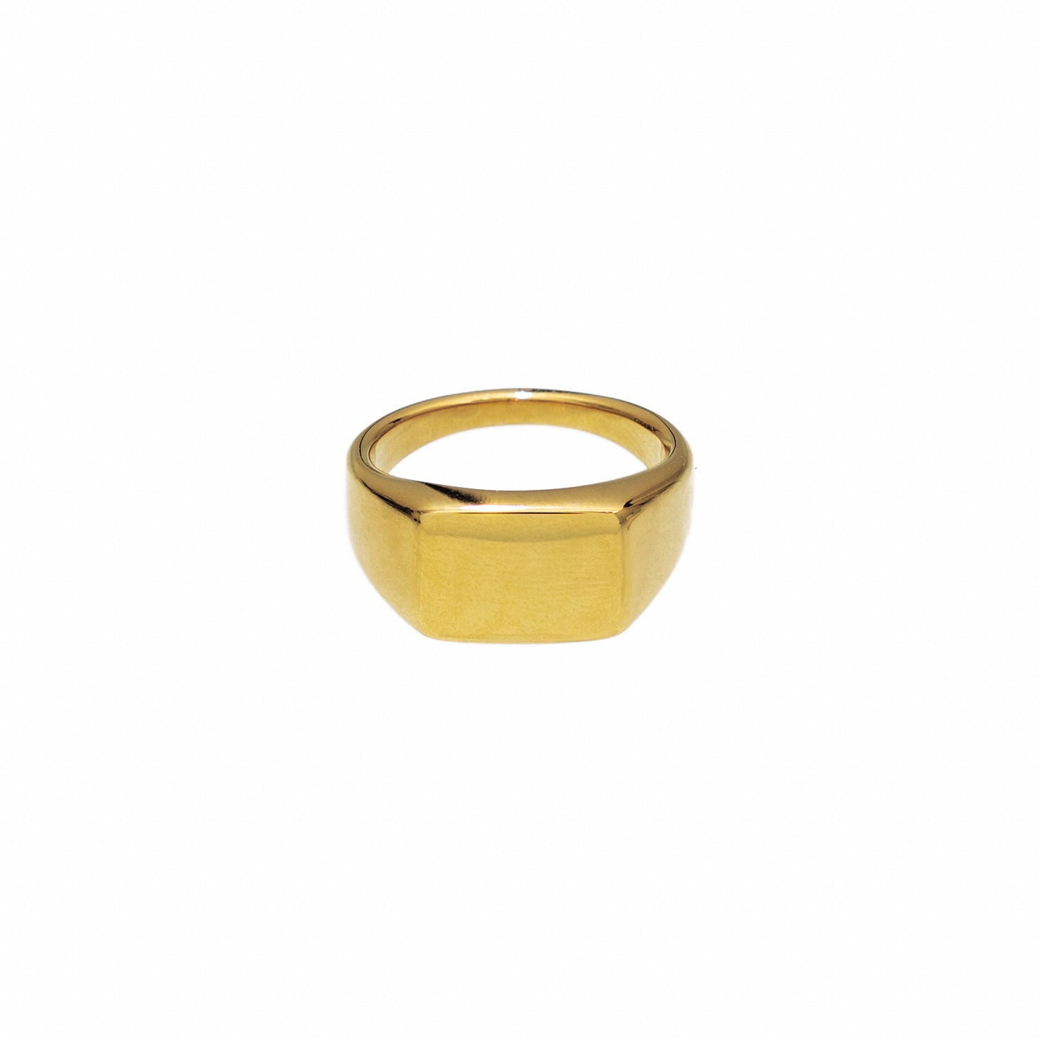 Waterproof Gold Signet Ring (Get it engraved!)