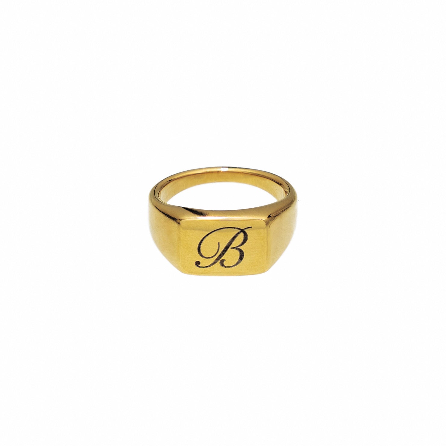 Waterproof Gold Signet Ring (Get it engraved!)