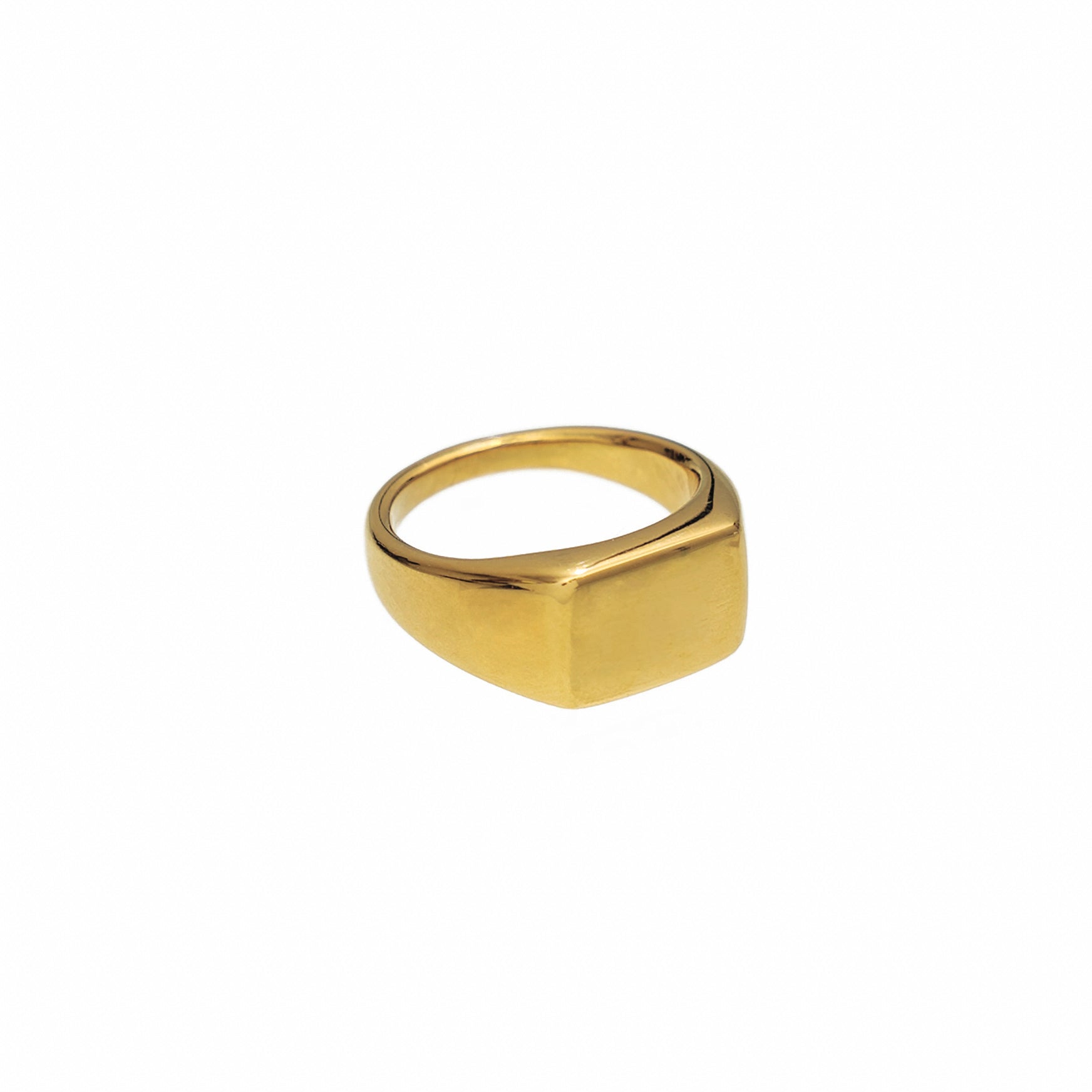 Waterproof Gold Signet Ring (Get it engraved!)