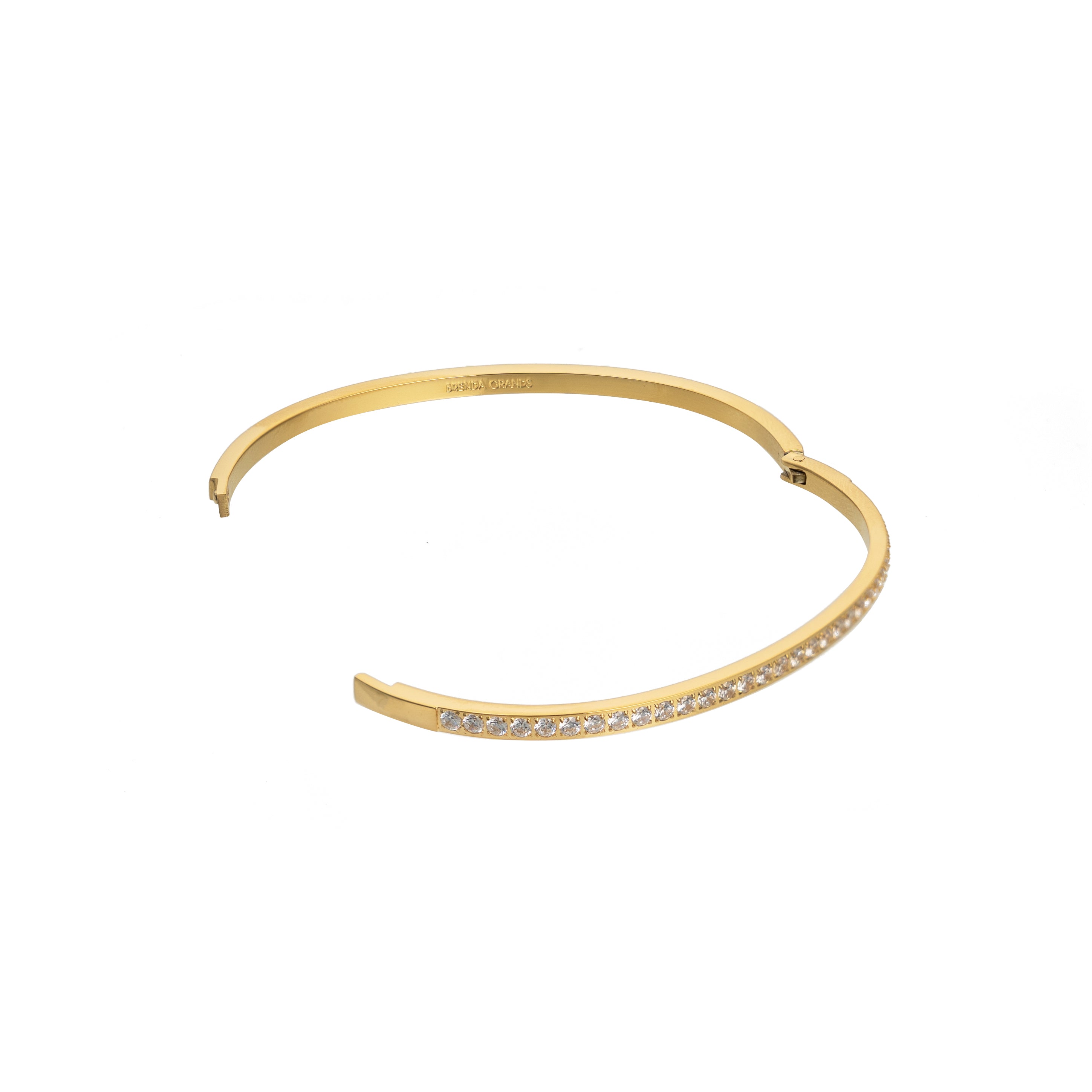 Waterproof Gold Lined Diamond Bangle