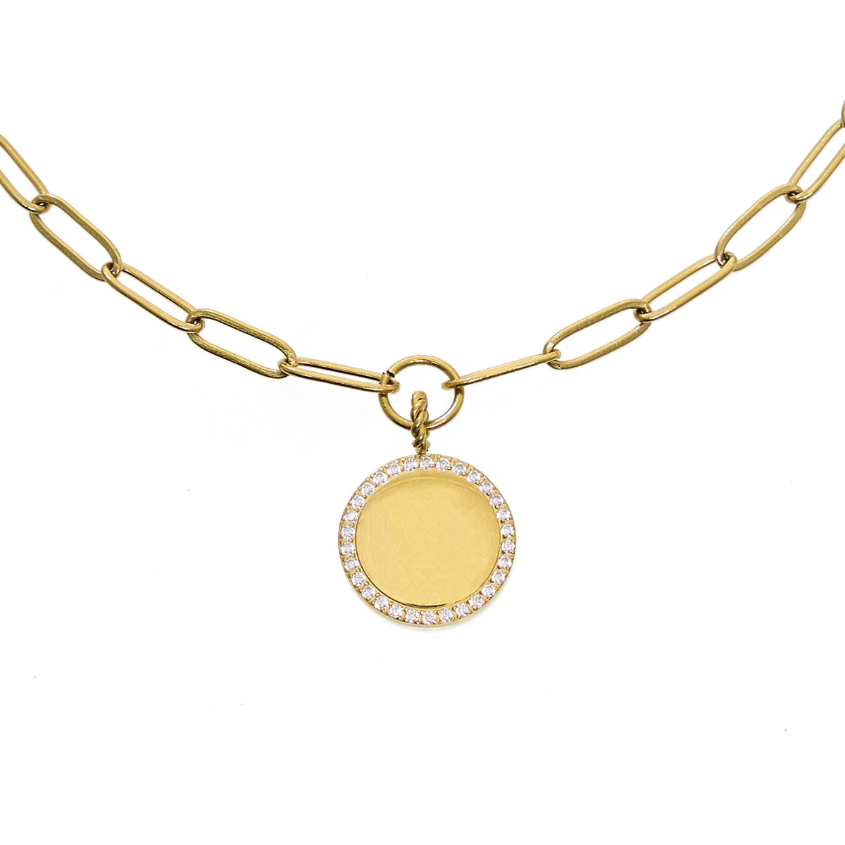 Waterproof Gold Paperclip Coin Necklace (Get it engraved!)