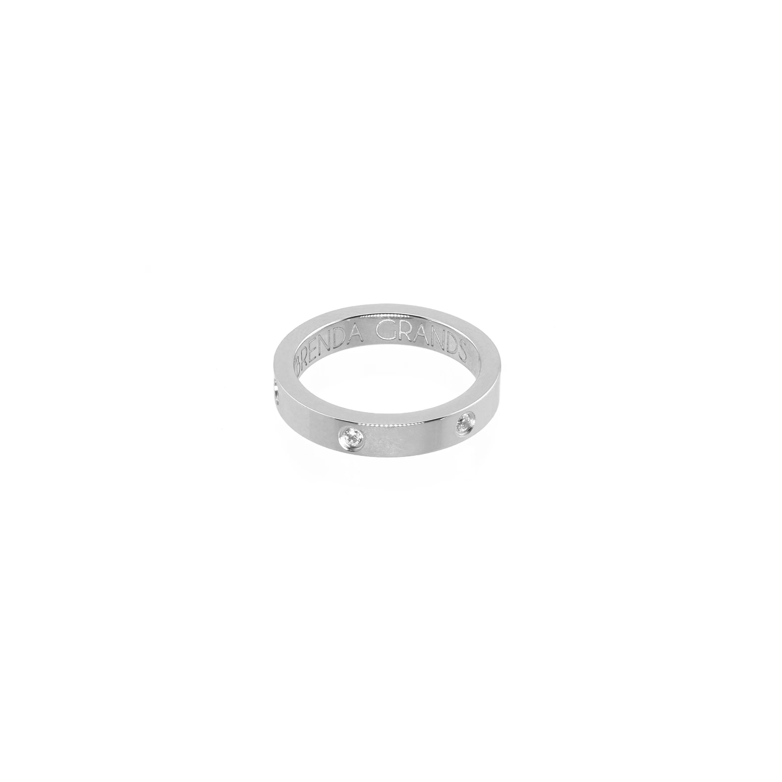 Waterproof Silver Diamond Ring Band