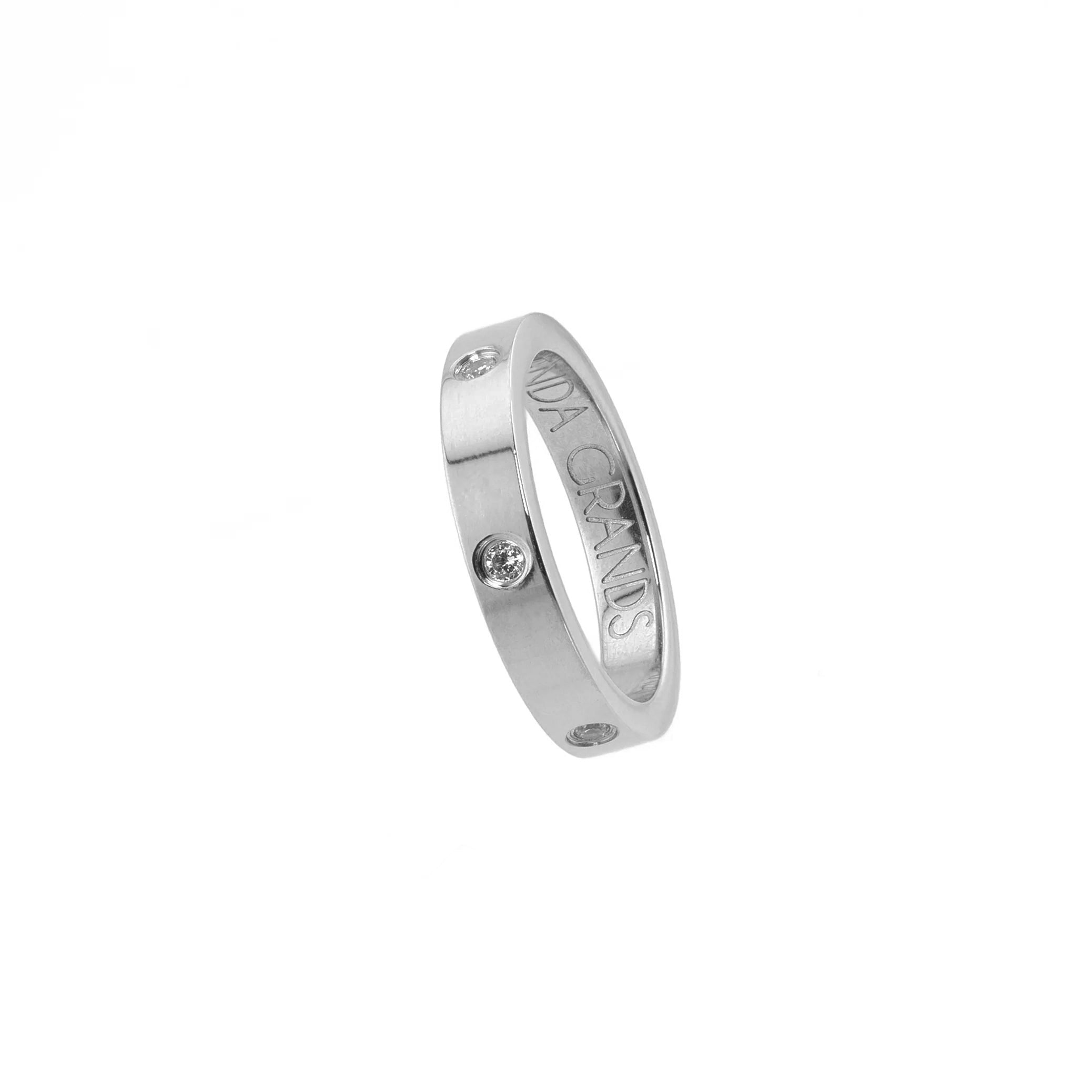 Waterproof Silver Diamond Ring Band