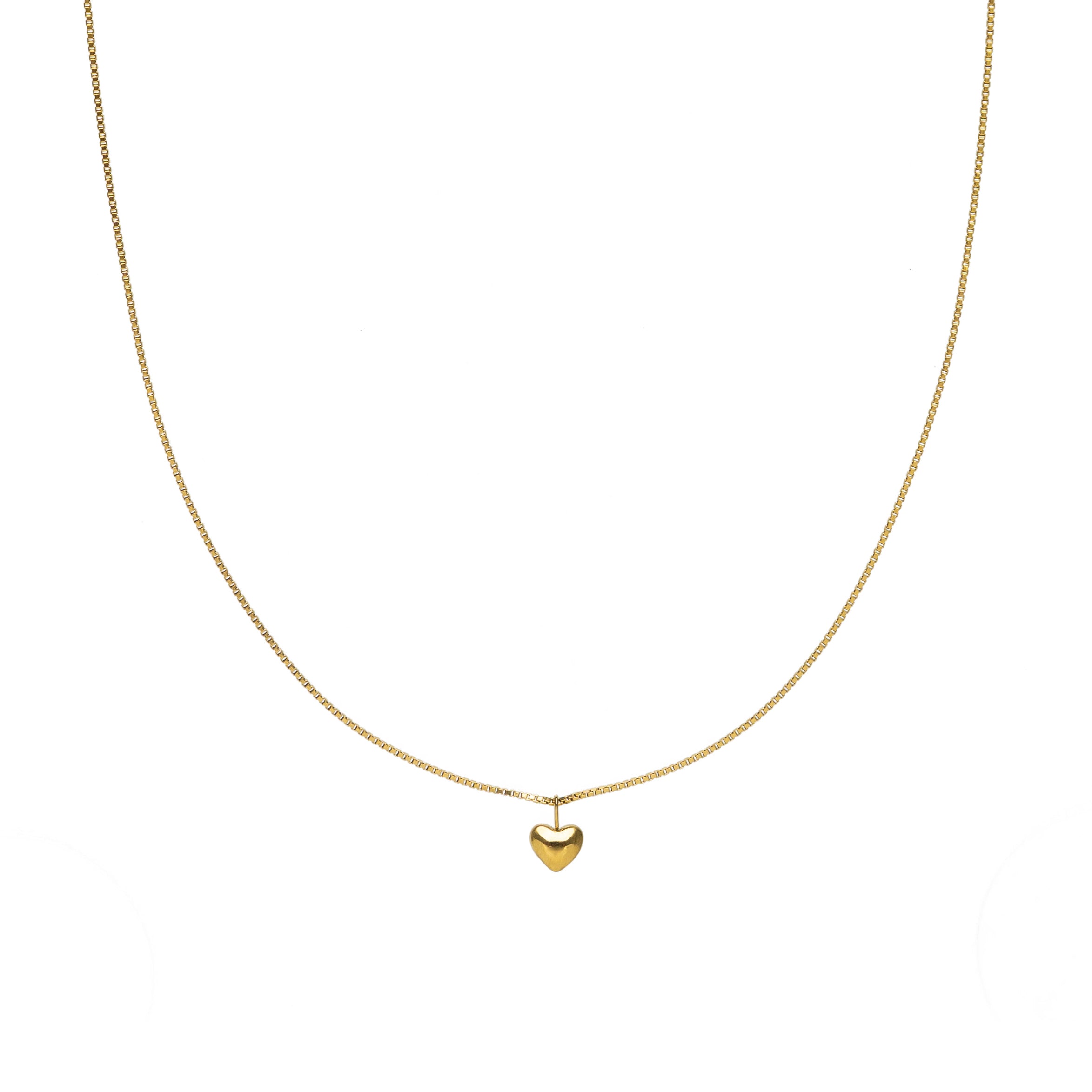 Waterproof Dainty Gold Heart Necklace
