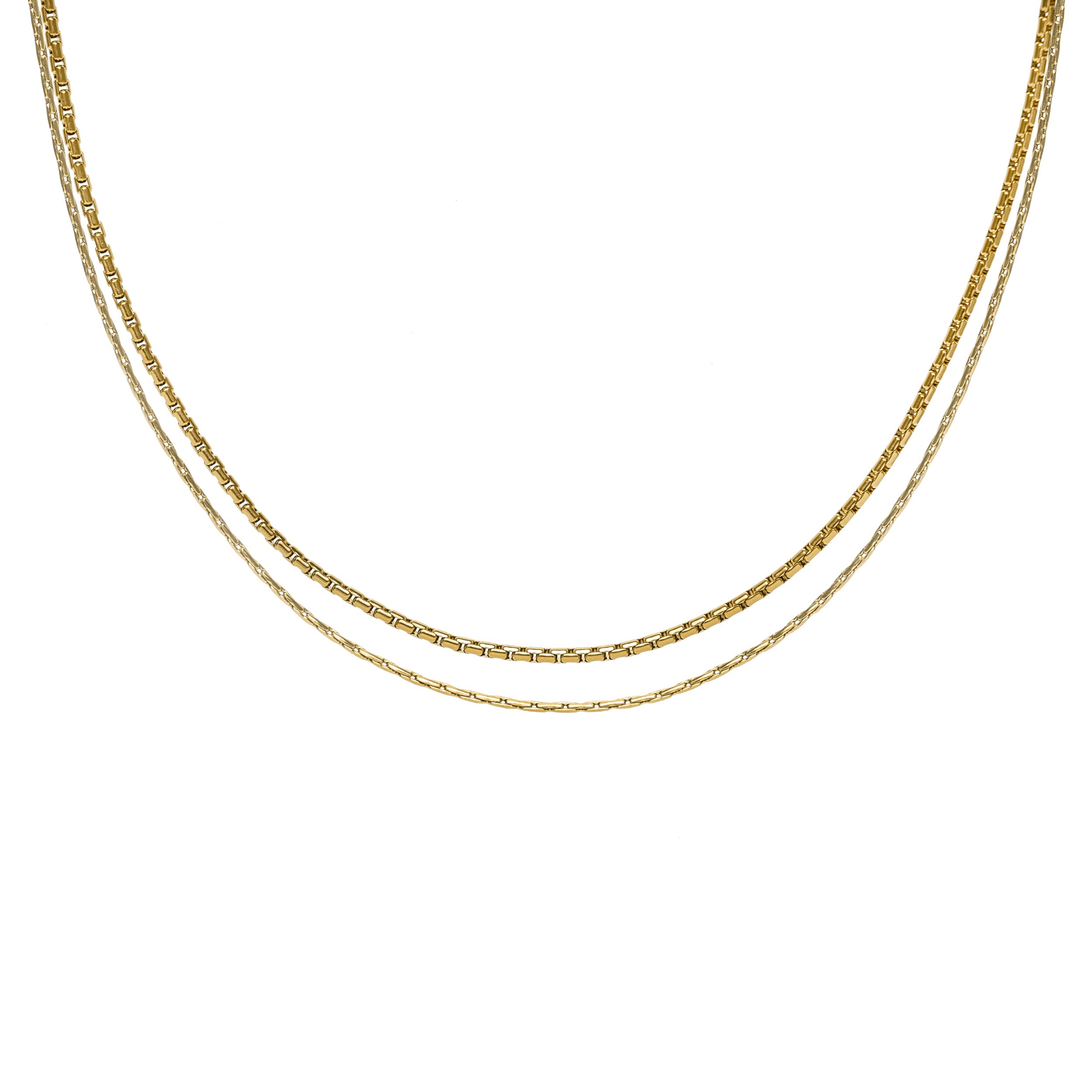 Waterproof Gold Layered Double Choker