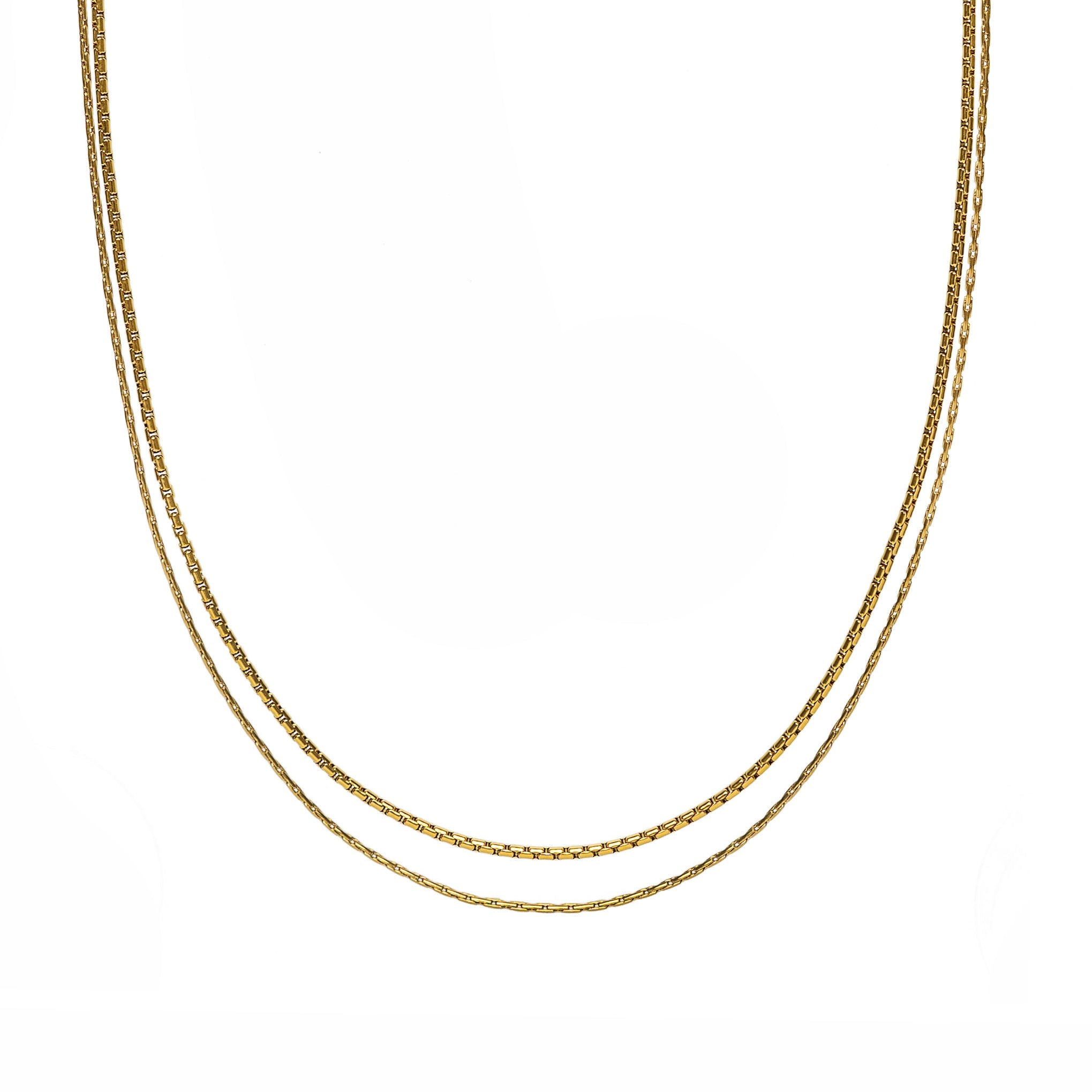 Waterproof Gold Layered Double Choker