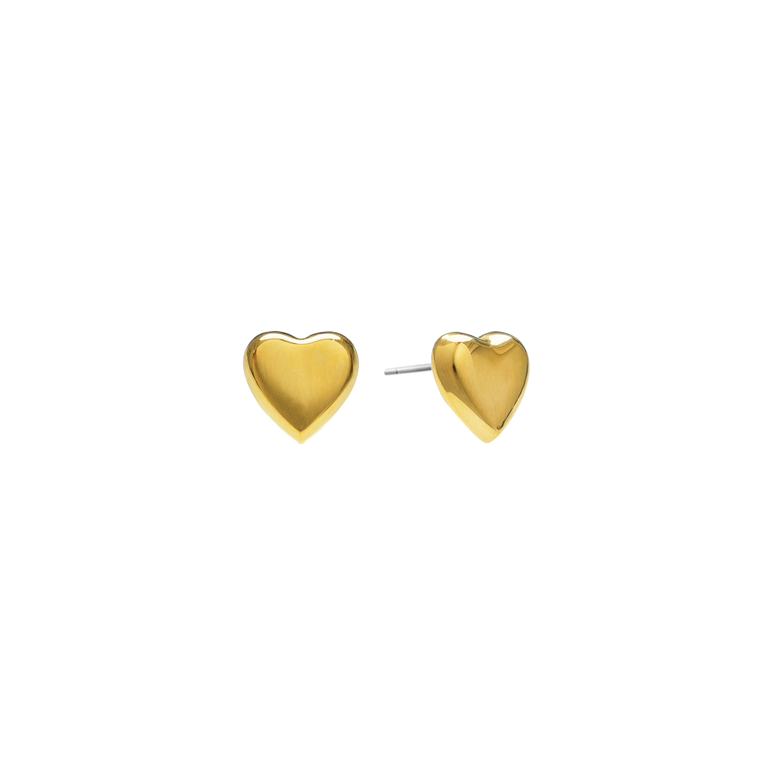 Waterproof Gold Statement Heart Studs