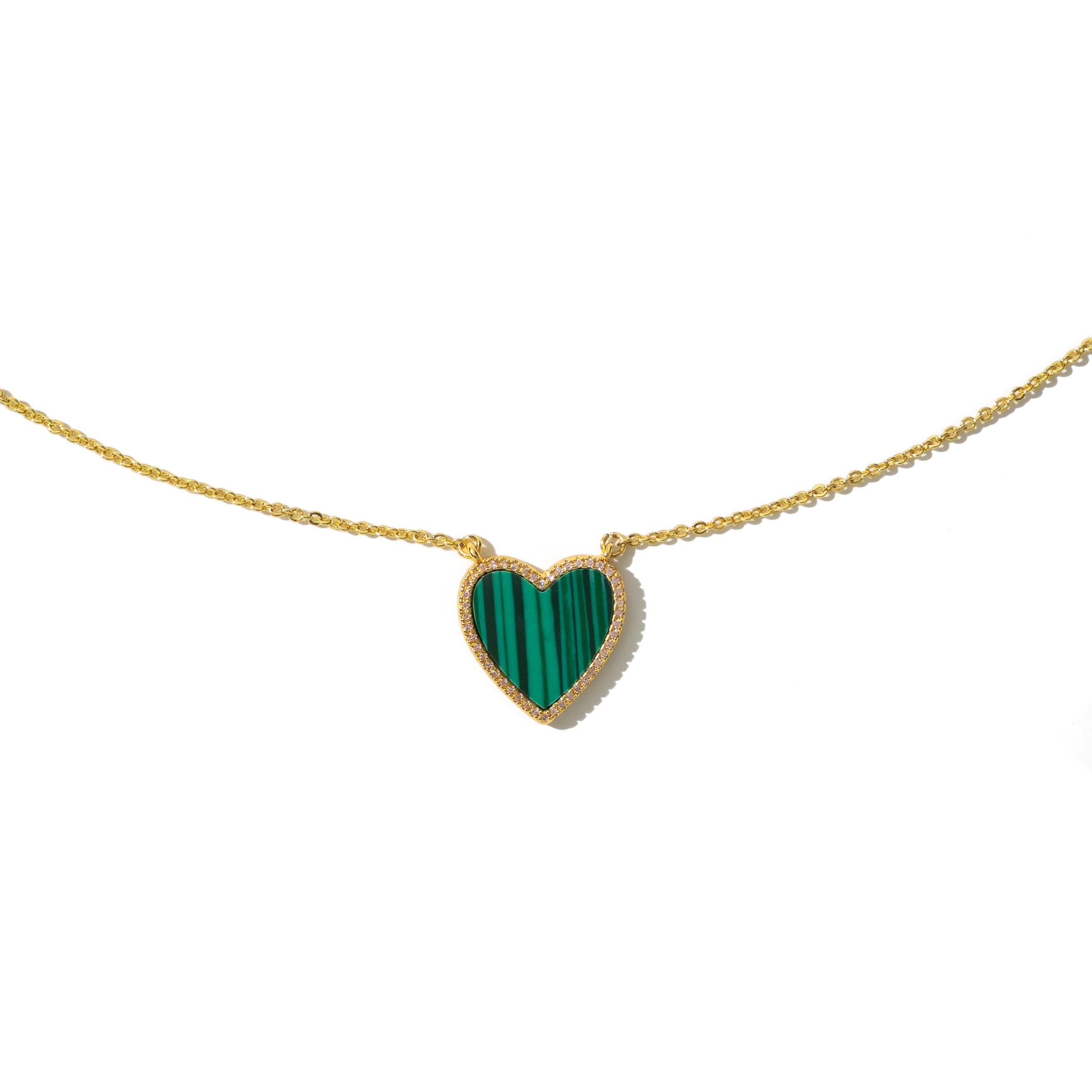 The Classic Malachite Heart Necklace