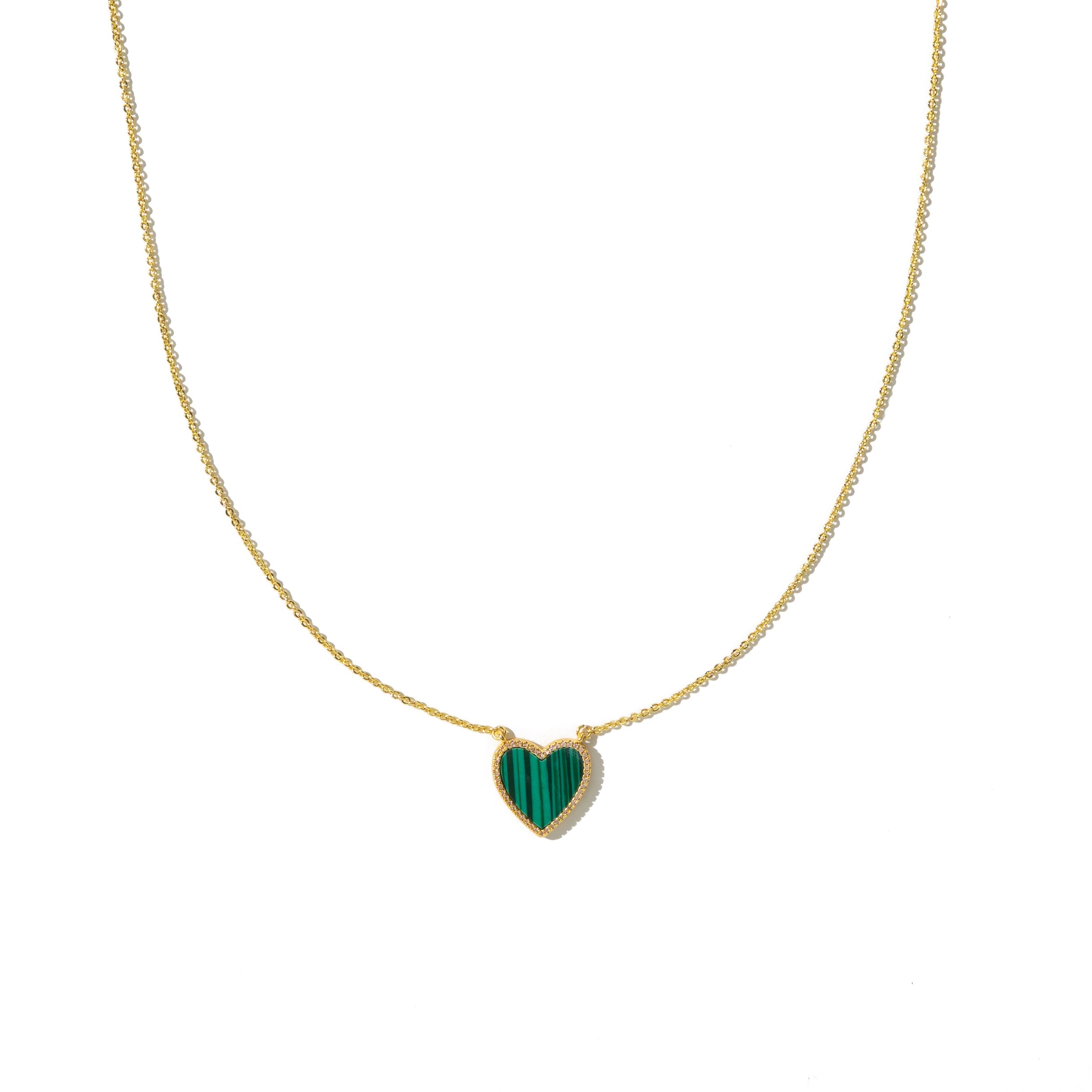 The Classic Malachite Heart Necklace