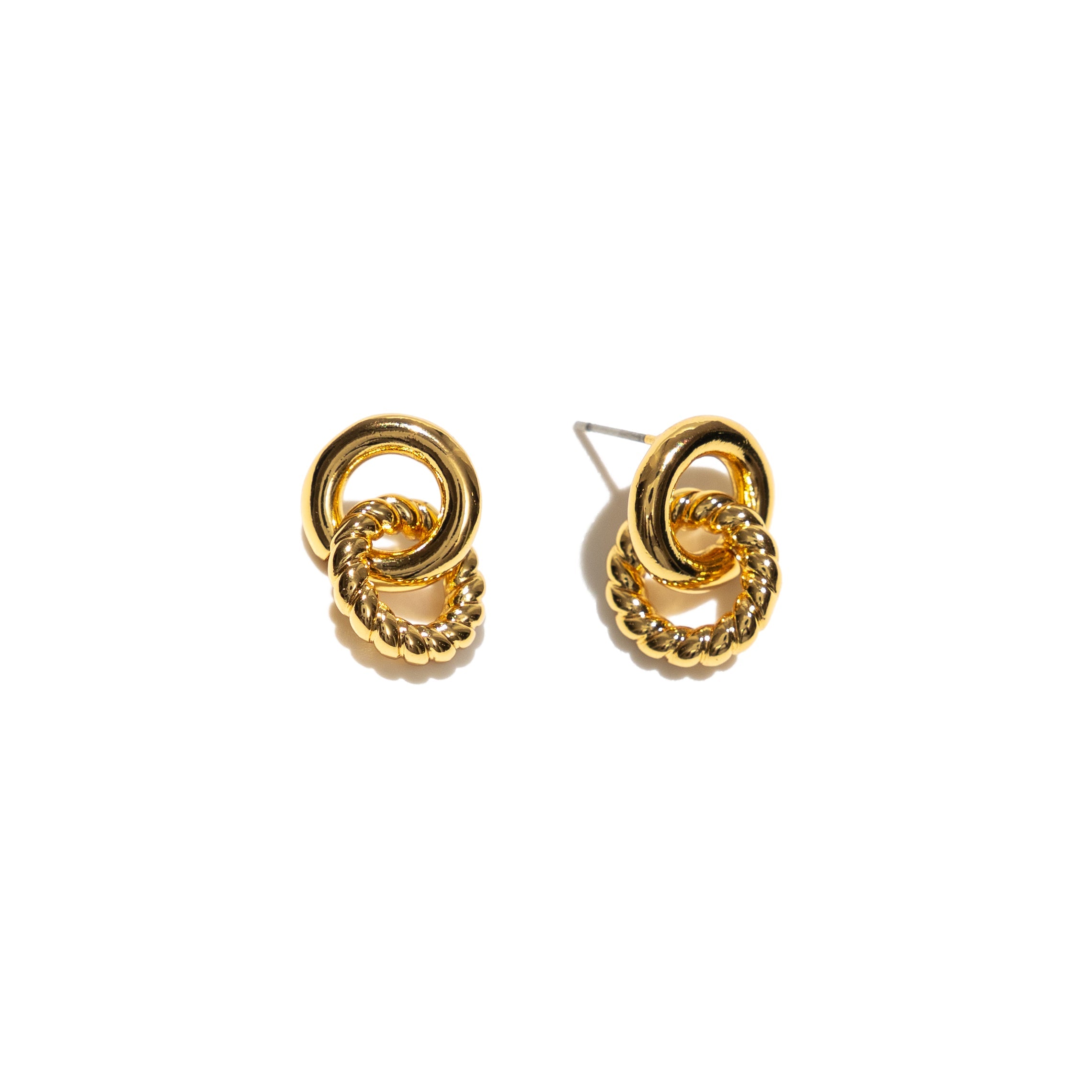 18K Gold Smooth and Twist Studs