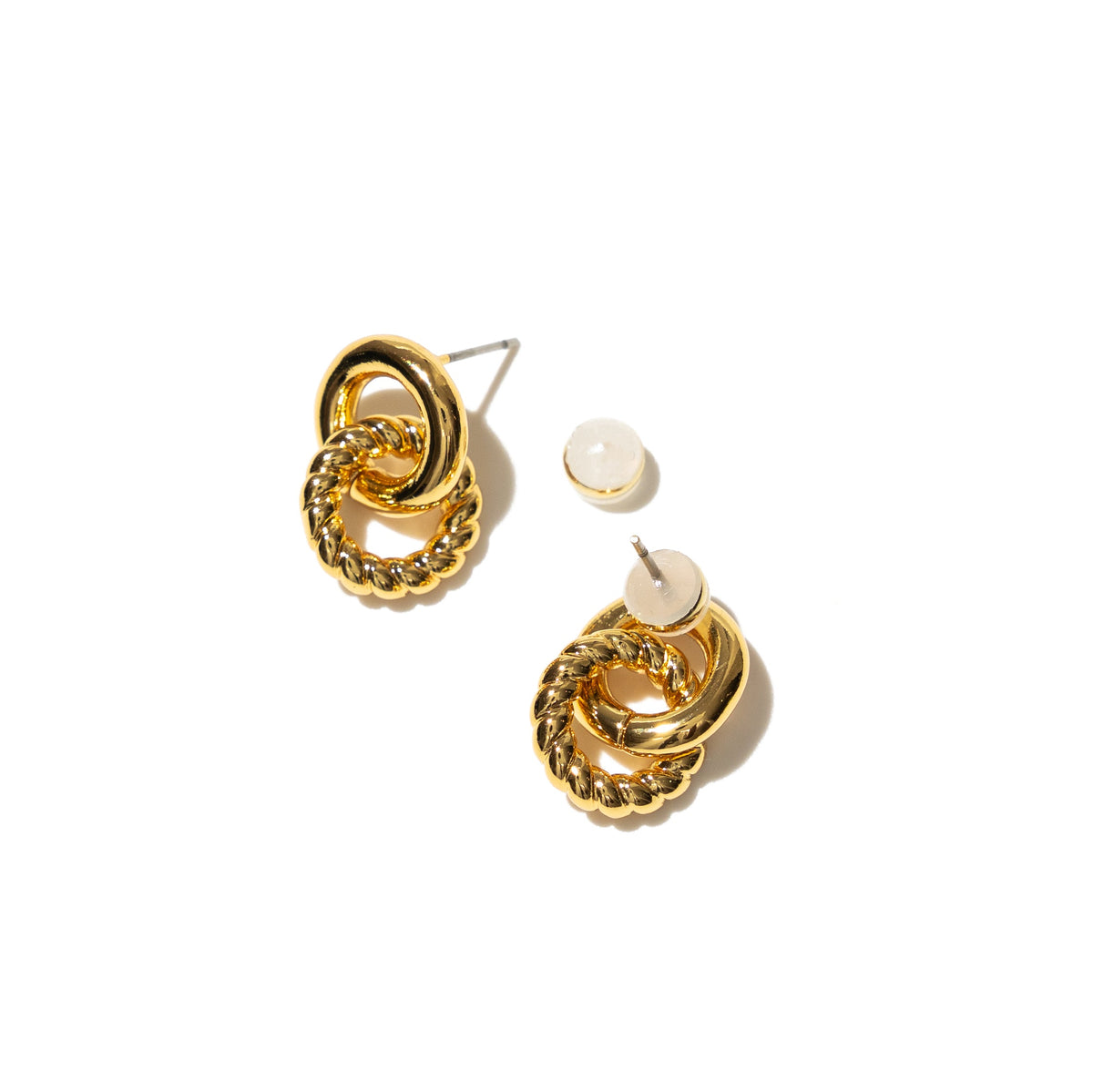 18K Gold Smooth and Twist Studs