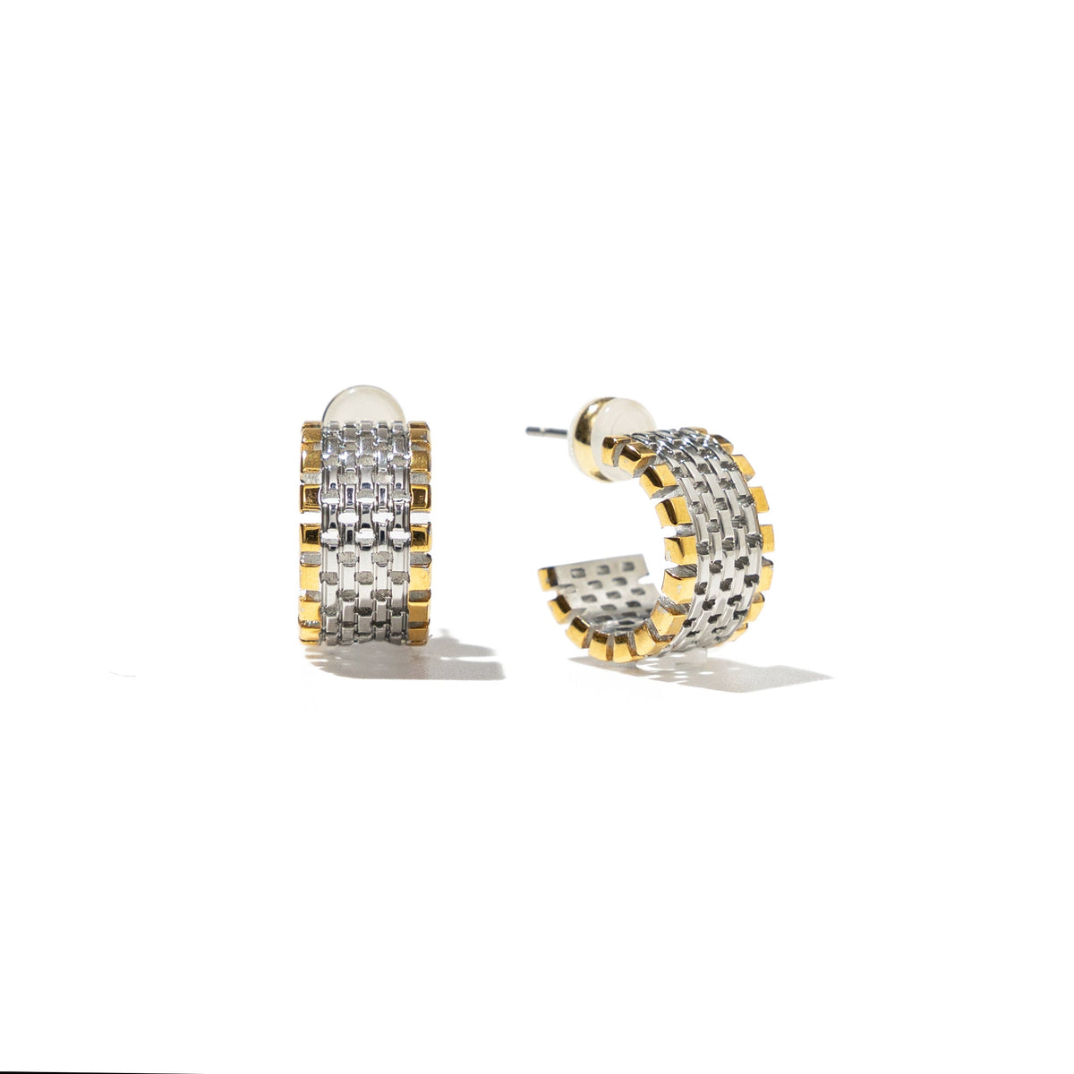 Waterproof Two‑Tone Watch Hoops