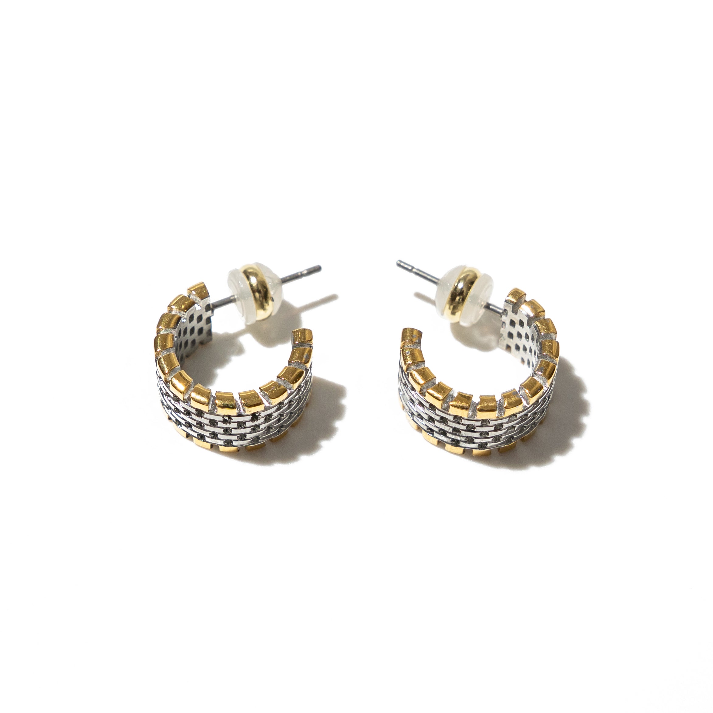 Waterproof Two‑Tone Watch Hoops