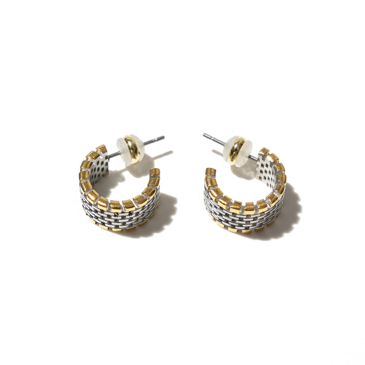 Waterproof Two‑Tone Watch Hoops