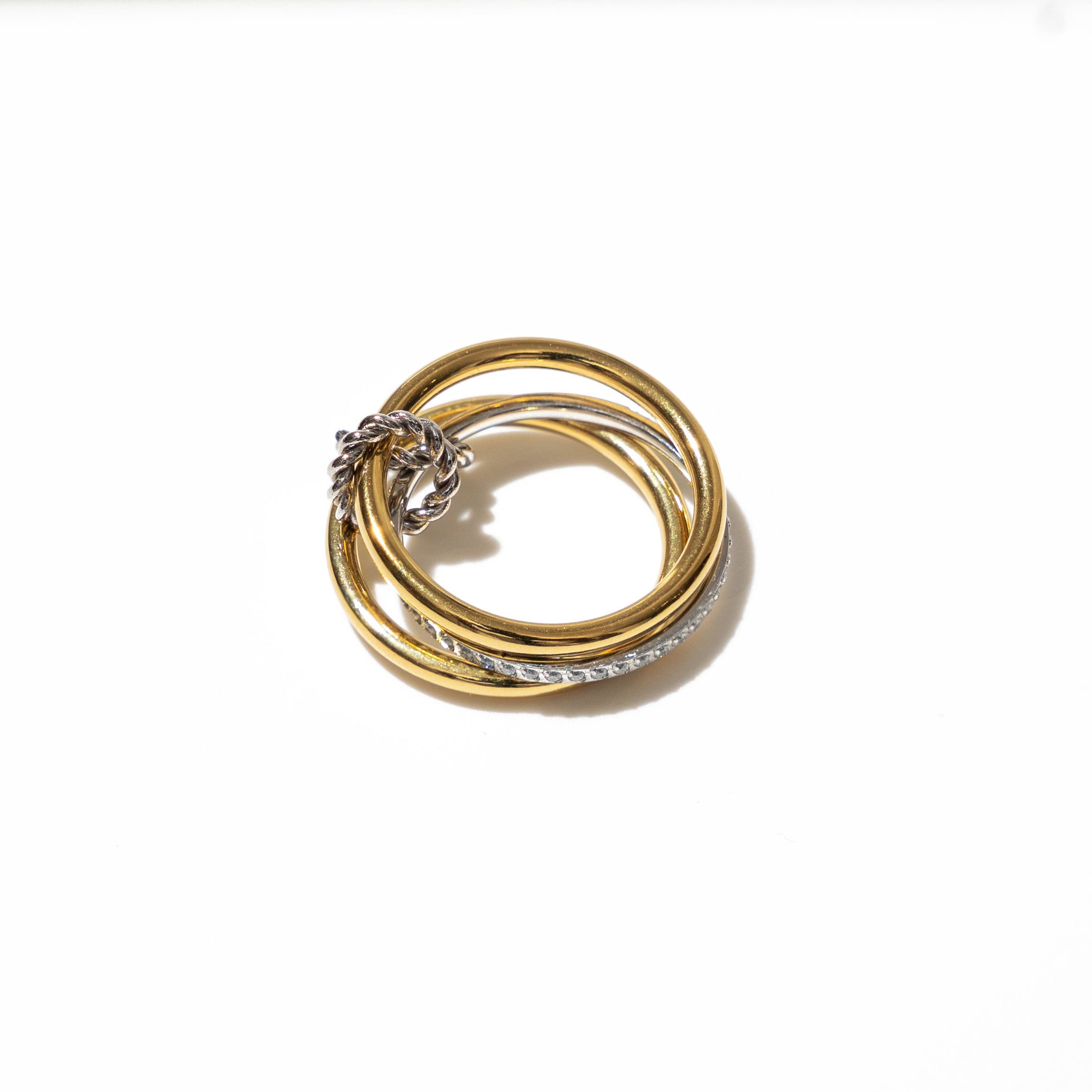Waterproof Triple Band Two-Tone Ring