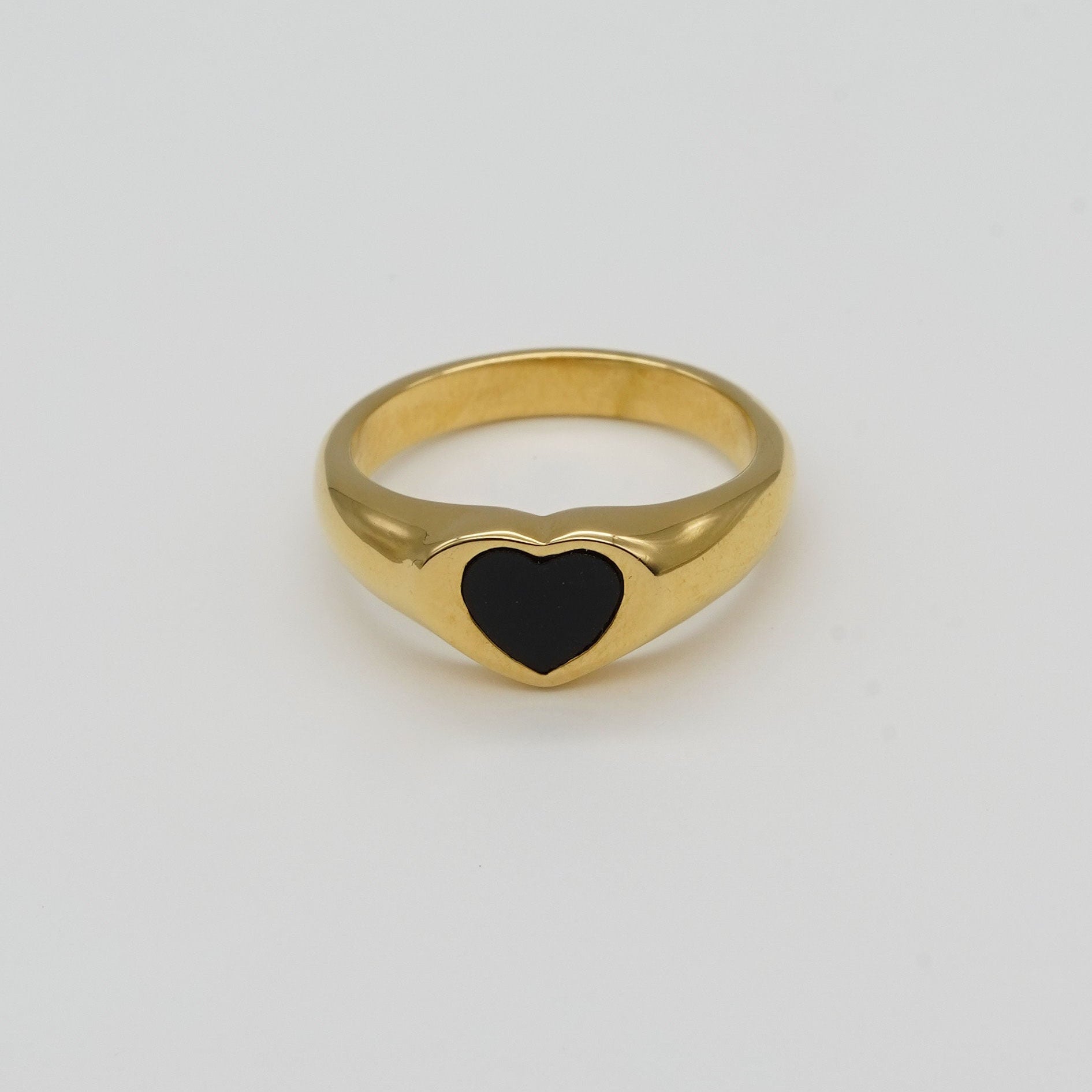 Waterproof Black Heart Ring