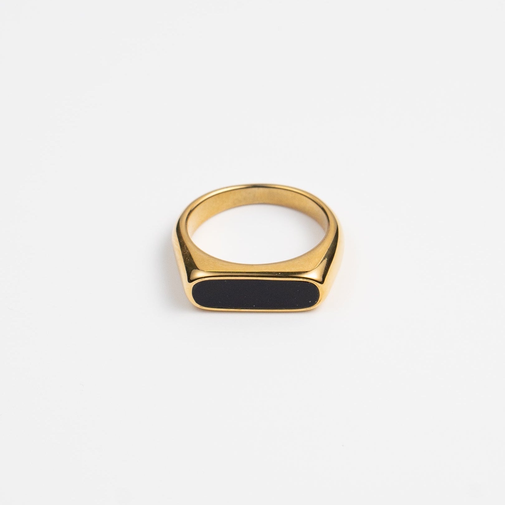 Waterproof Gold Black Bar Ring