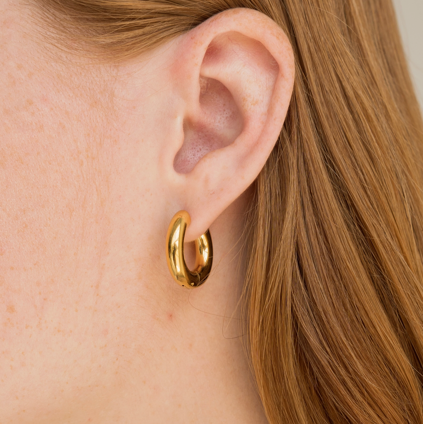 Waterproof 12mm Chunky Gold Hoops
