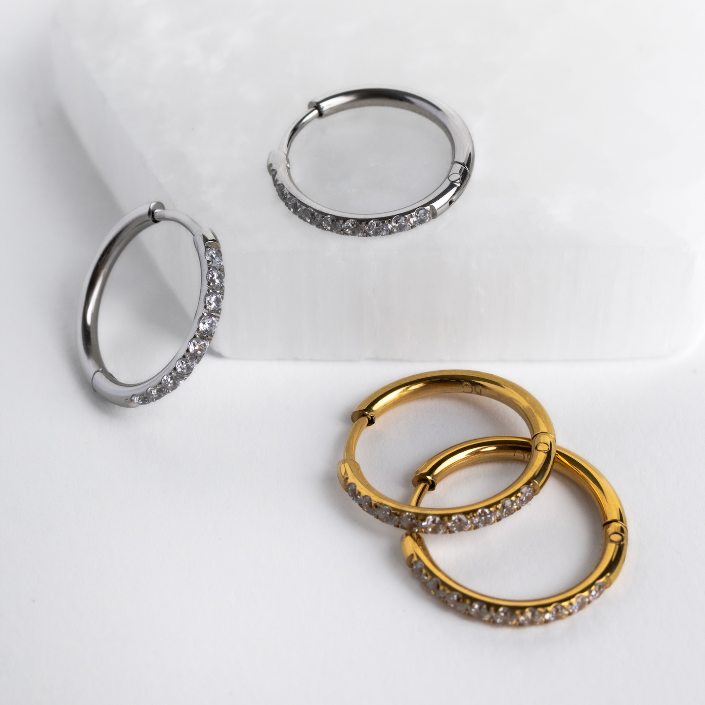 18mm Silver Round Brilliant Tennis Hoops