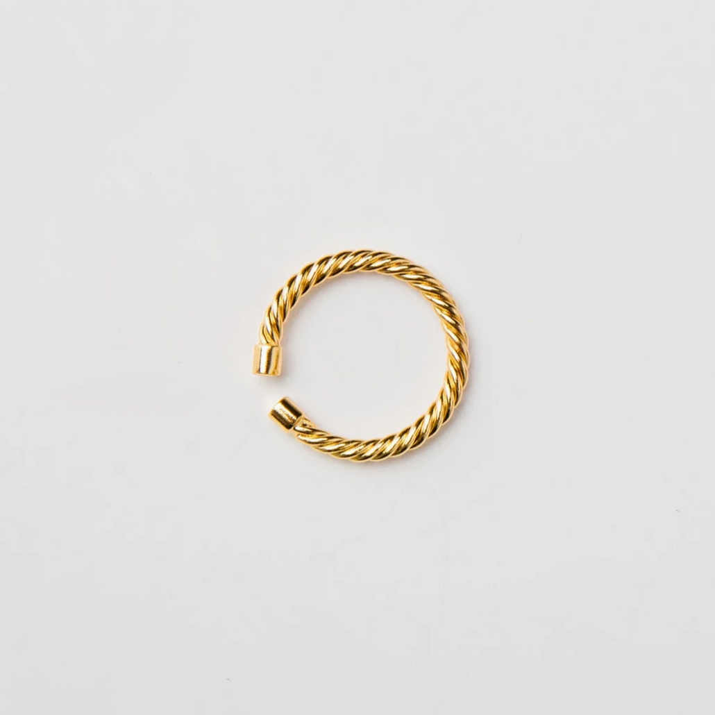 Waterproof Gold Twisted Mini Ring