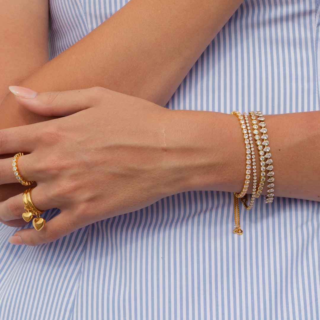 18K Gold Round Brilliant Tennis Bracelet