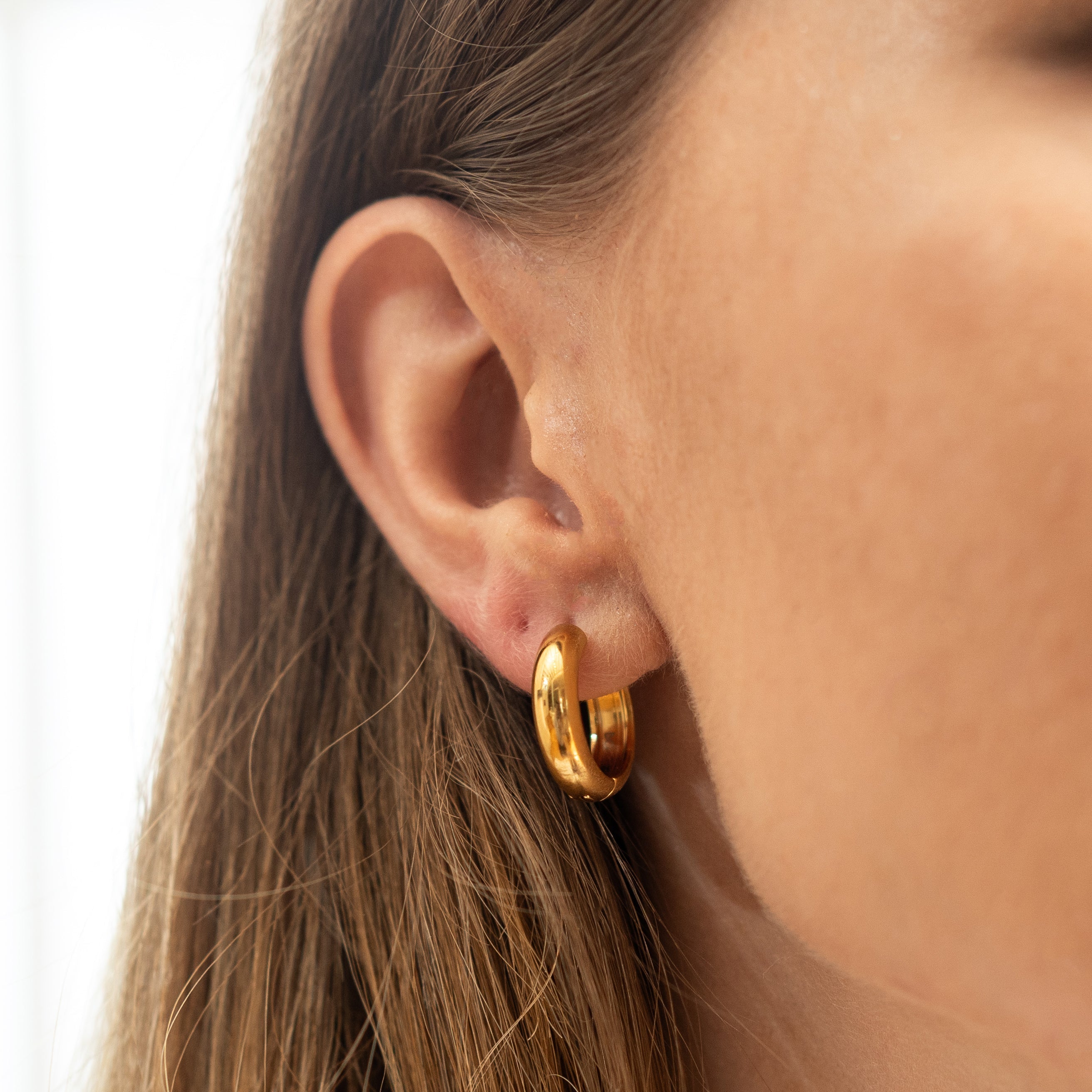 Waterproof 19mm Everyday Gold Hoops