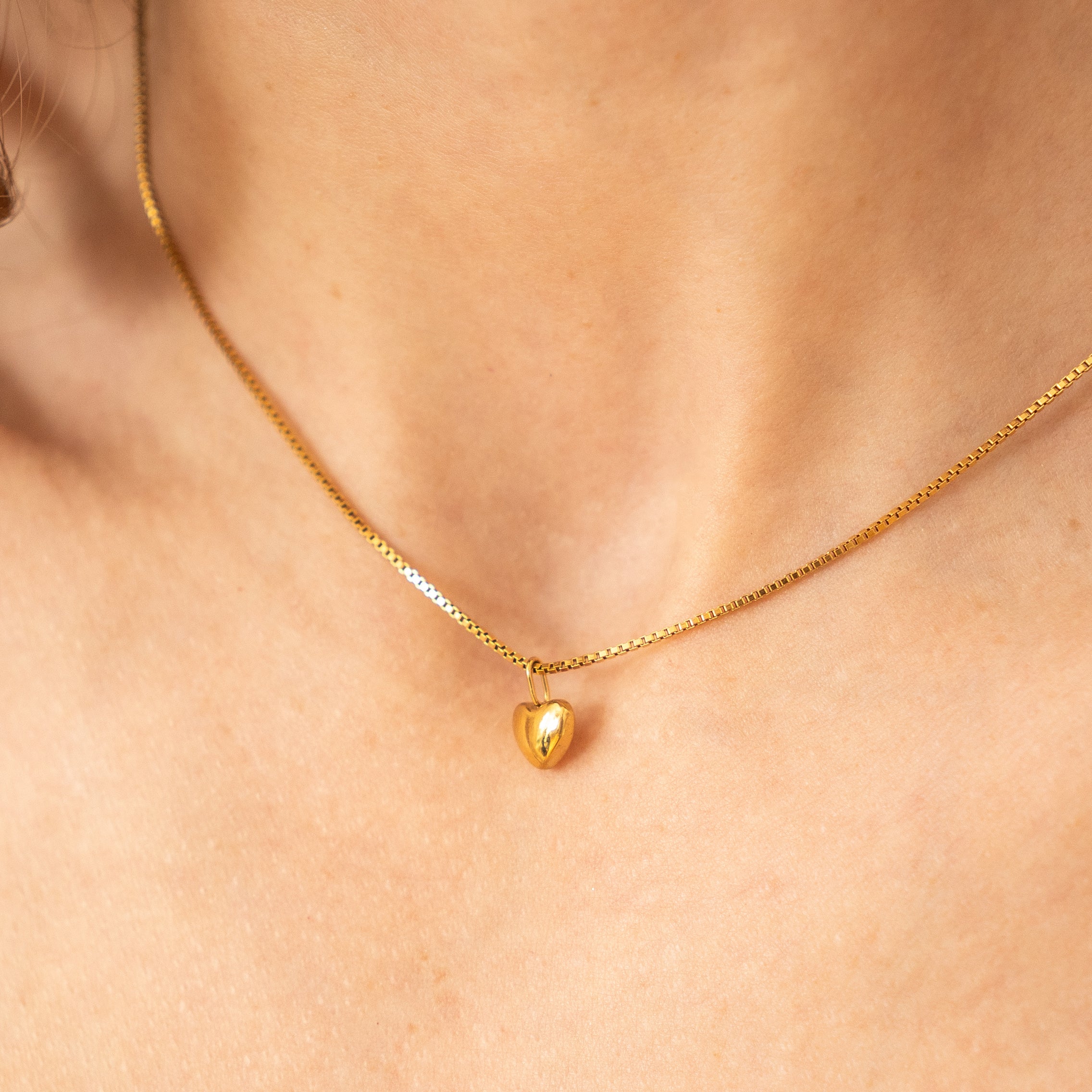 Waterproof Dainty Gold Heart Necklace