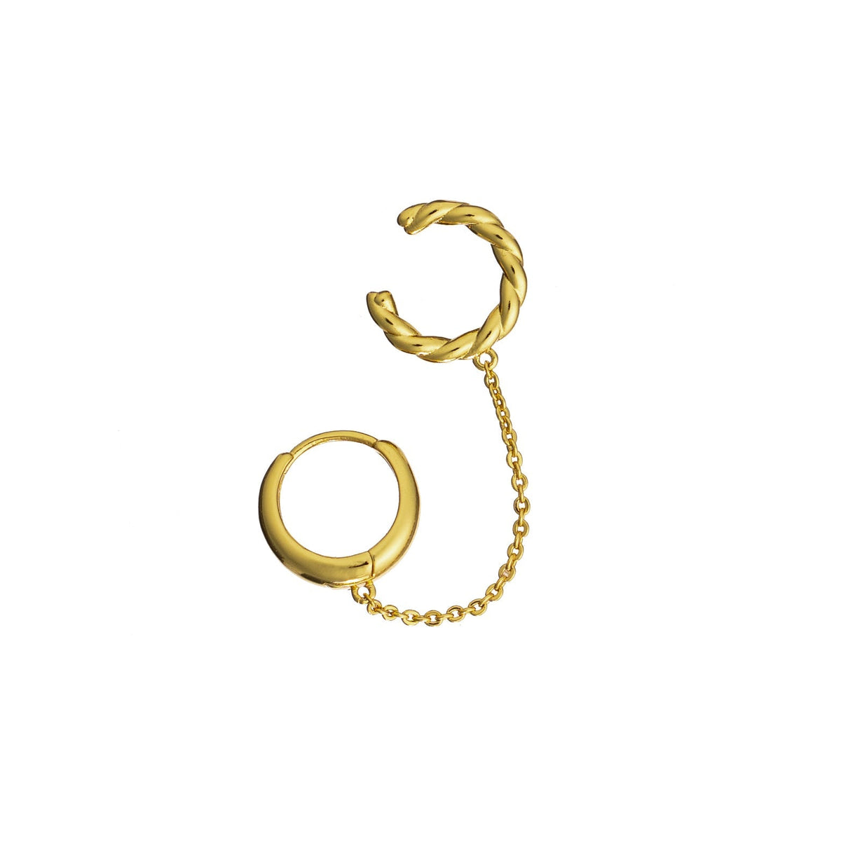 18K Gold Zenith + Twisted ear cuff Single