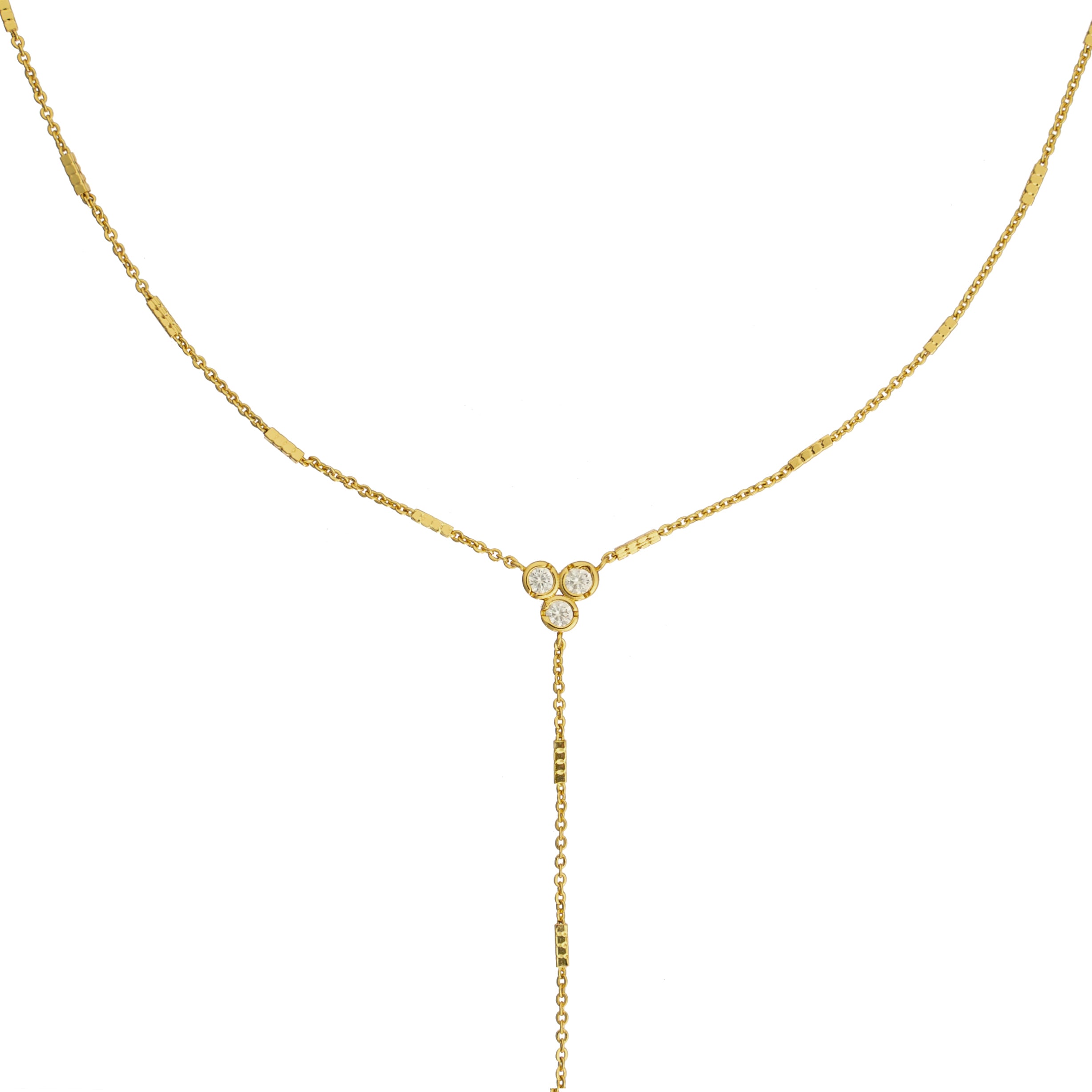 18K Gold Shiny Lariat Necklace