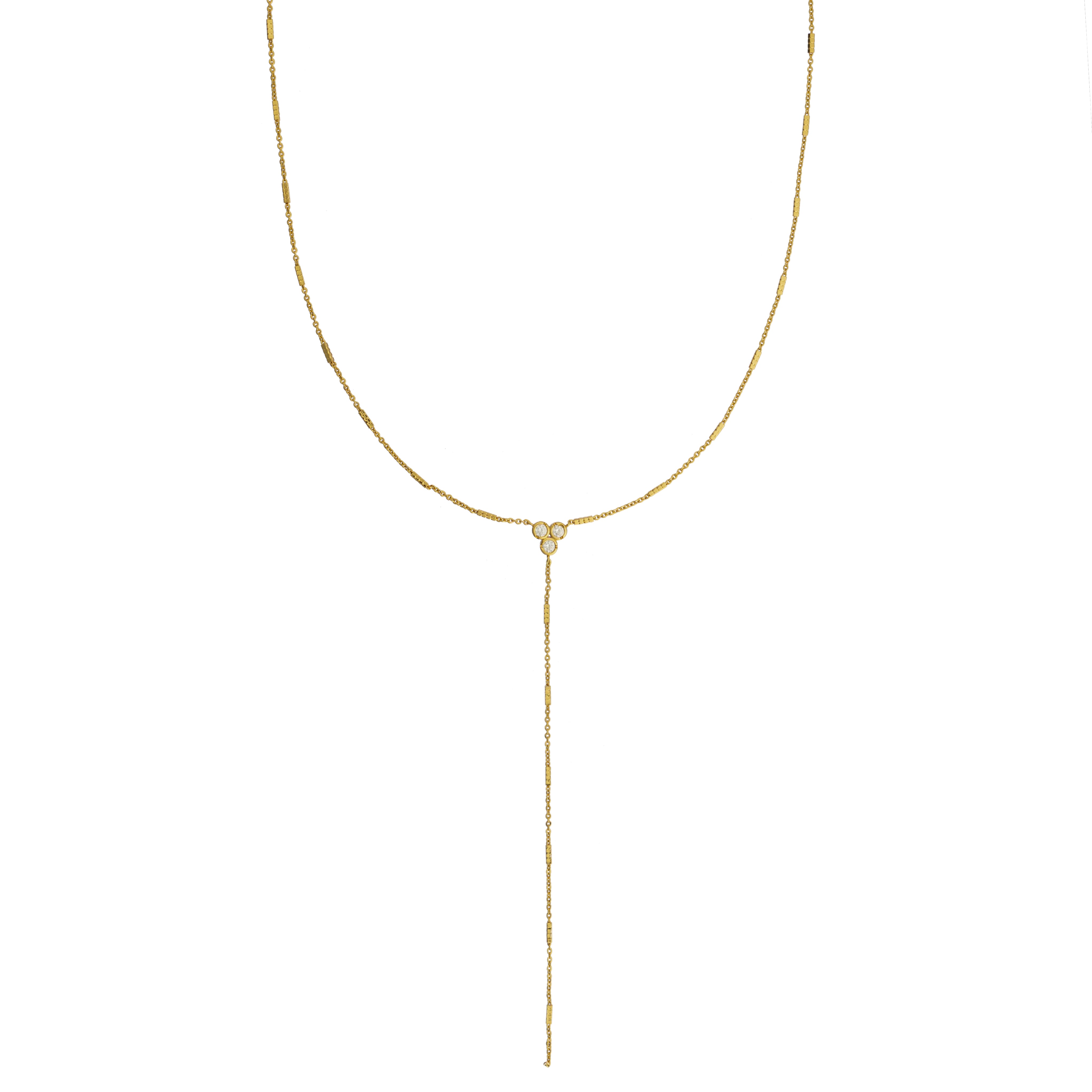 18K Gold Shiny Lariat Necklace