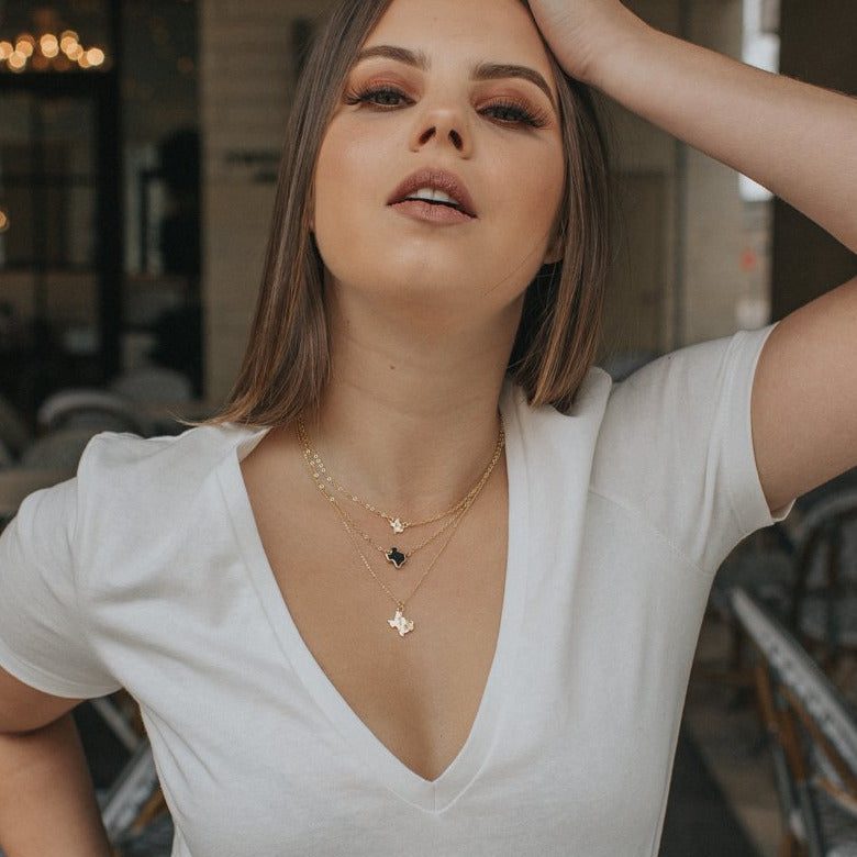 18K Gold Texas Druzy Necklace in Black