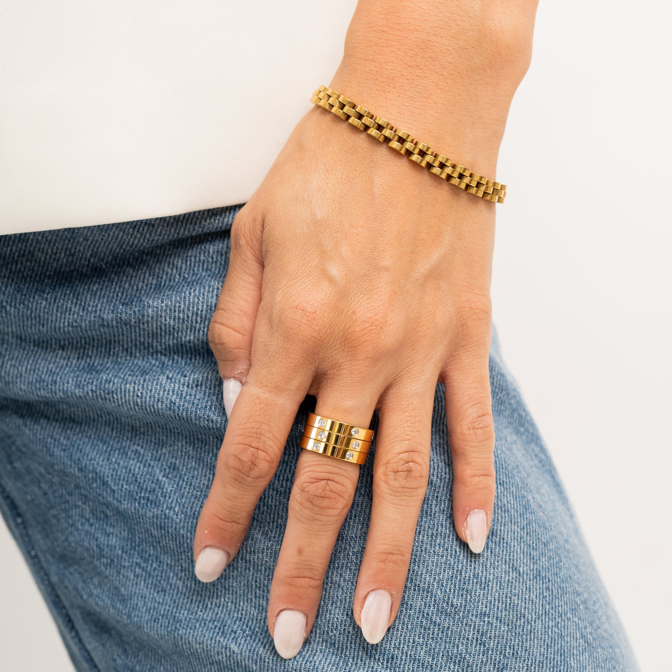 Waterproof Gold Dainty Watch Band Bracelet