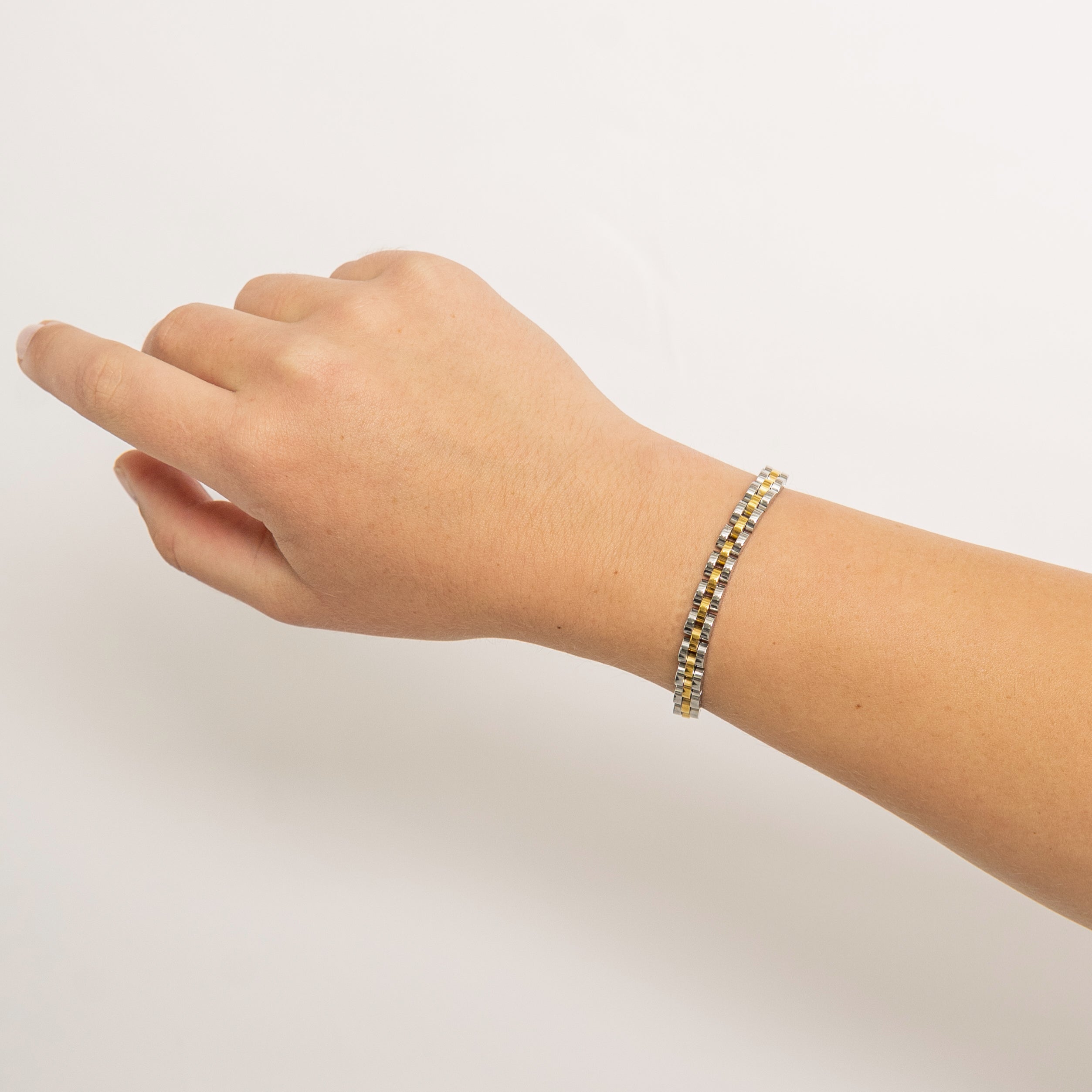 Waterproof Two-Tone Dainty Watch Band Bracelet