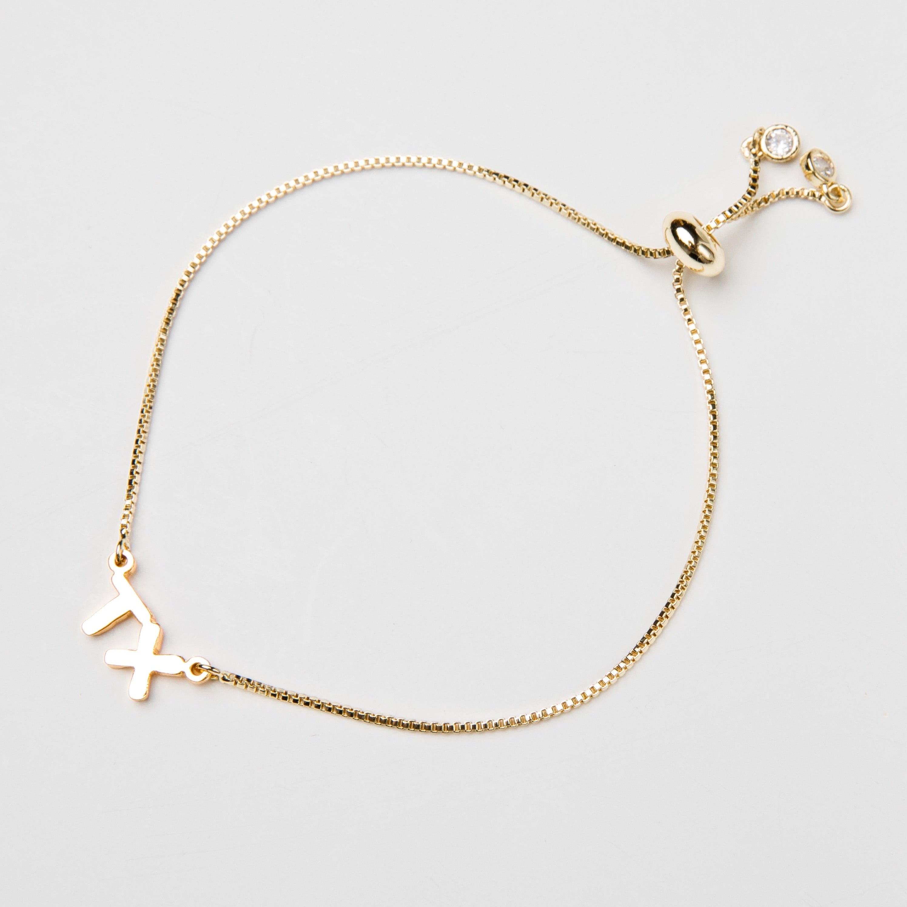 24K Gold TX Initial Bracelet