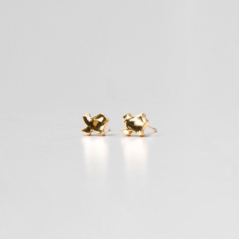 24K Gold Hammered Texas Studs