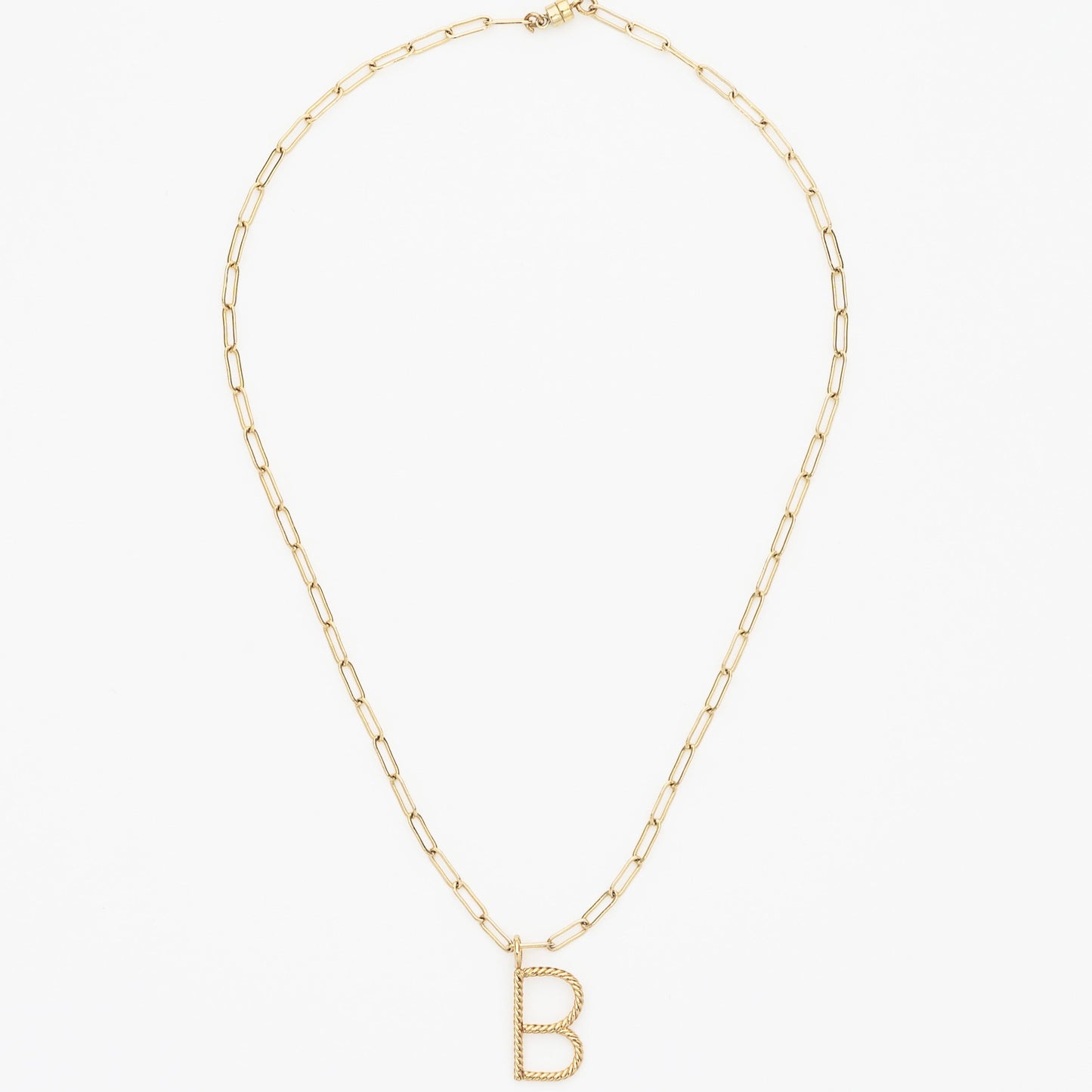 The Aspen Initial in Square Link - Magnetic Clasp